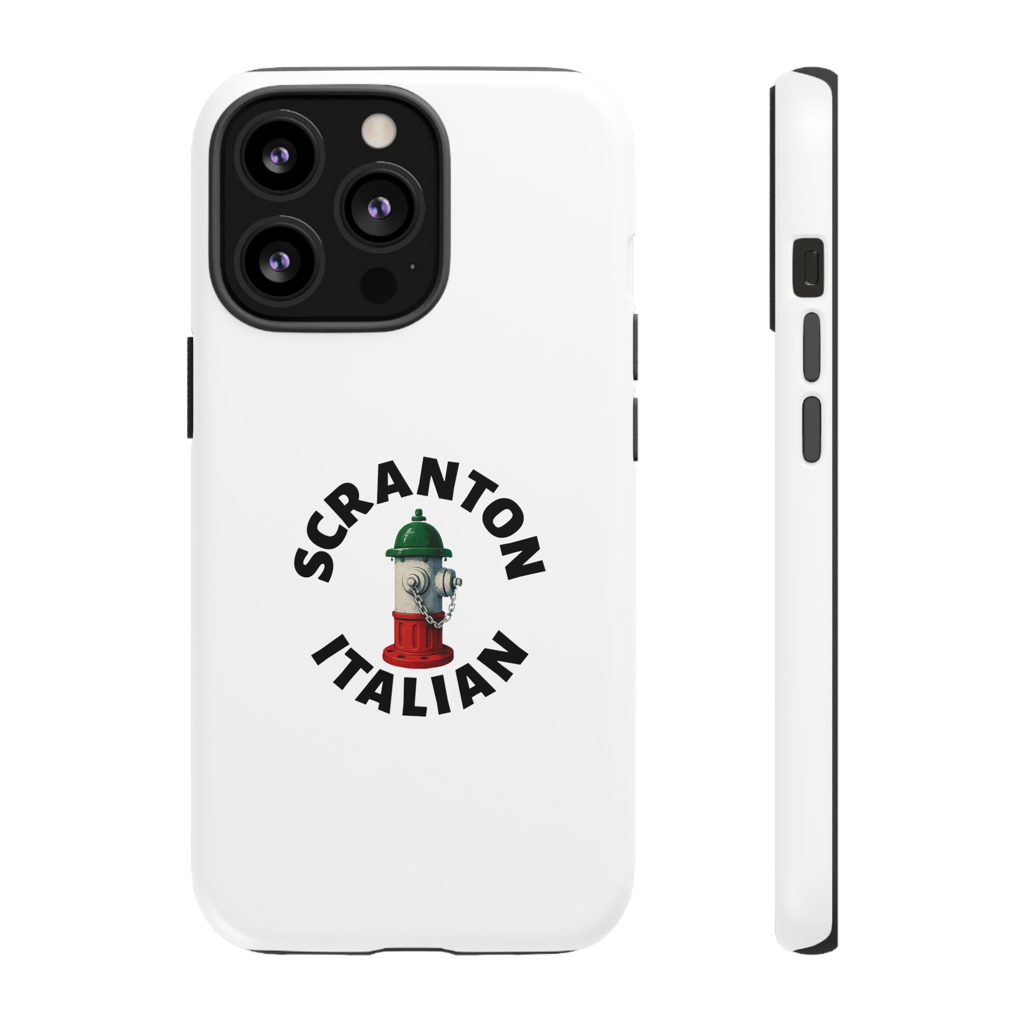 Scranton Italian White Phone Case, Urban Style Phone Cover, Tough Smartphone Case, Gift for Italian Heritage, Fun Streetwear Accessories
