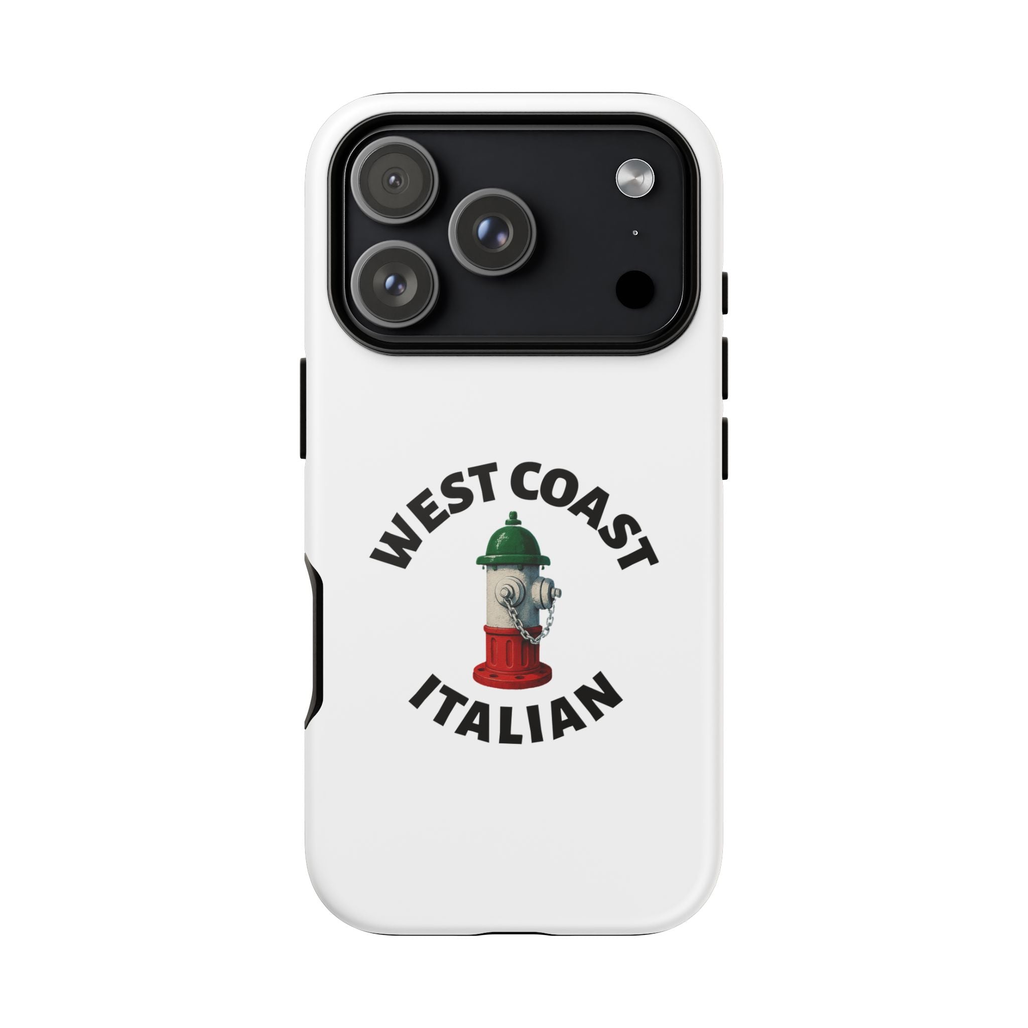 West Coast Italian White Phone Case, Urban Style Phone Cover, Tough Smartphone Case, Gift for Italian Heritage, Fun Streetwear Accessories