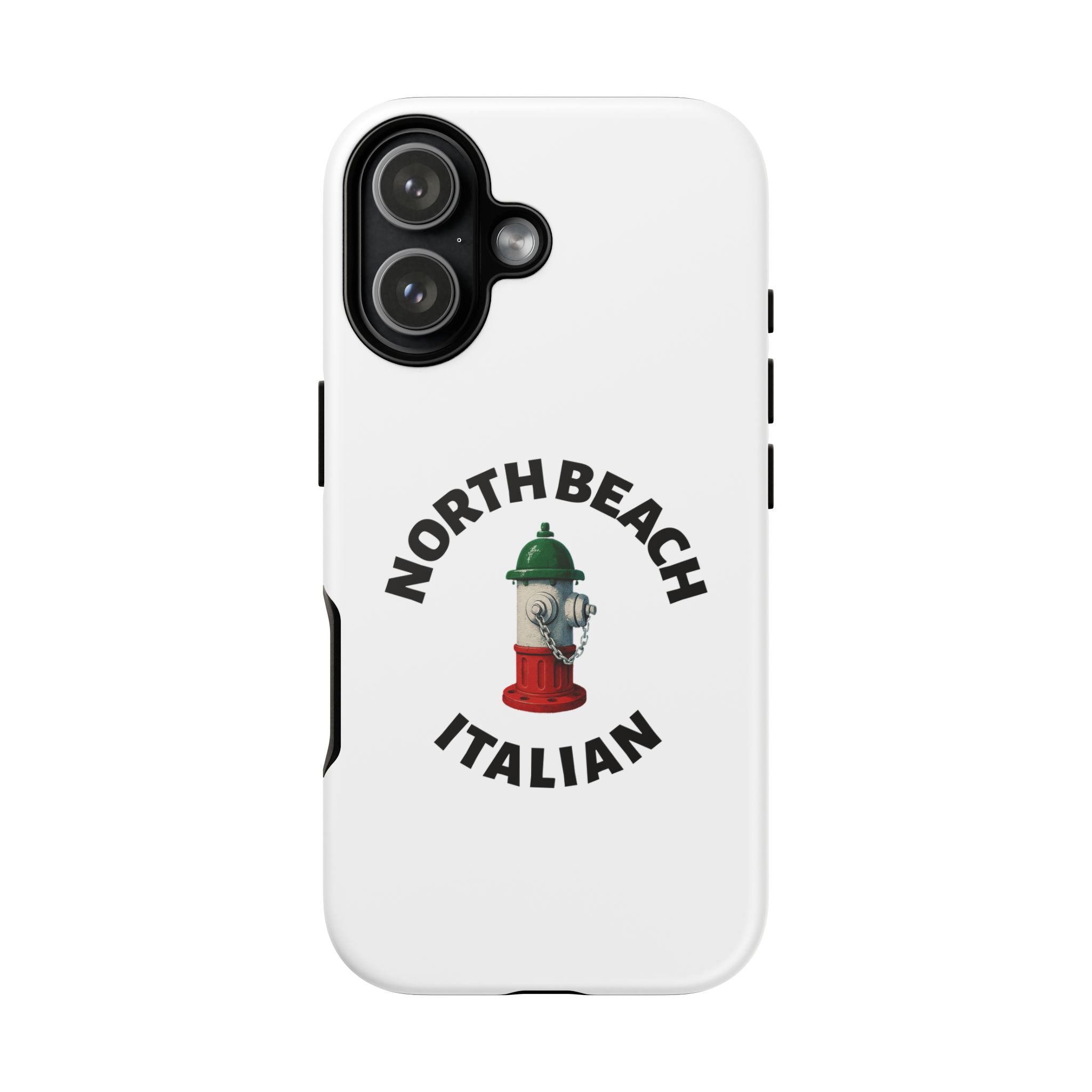 North Beach Italian White Phone Case, Urban Style Phone Cover, Tough Smartphone Case, Gift for Italian Heritage, Fun Streetwear Accessories