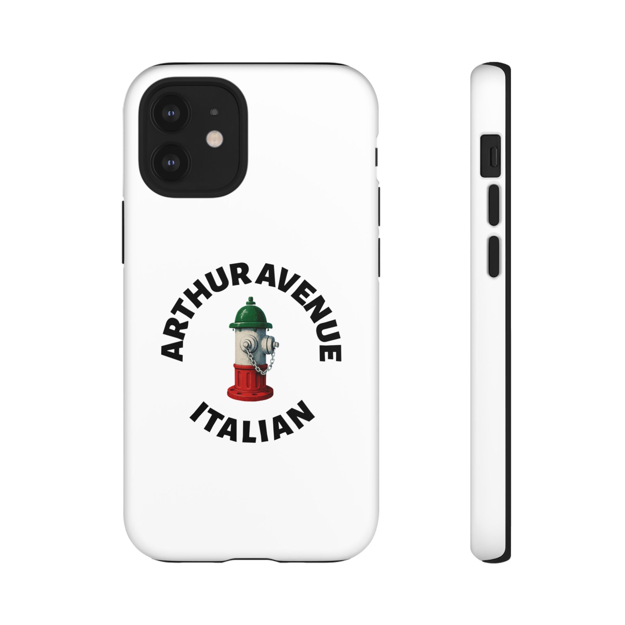 Arthur Avenue Italian White Phone Case, Urban Style Phone Cover, Tough Smartphone Case, Gift for Italian Heritage, Fun Streetwear Accessories