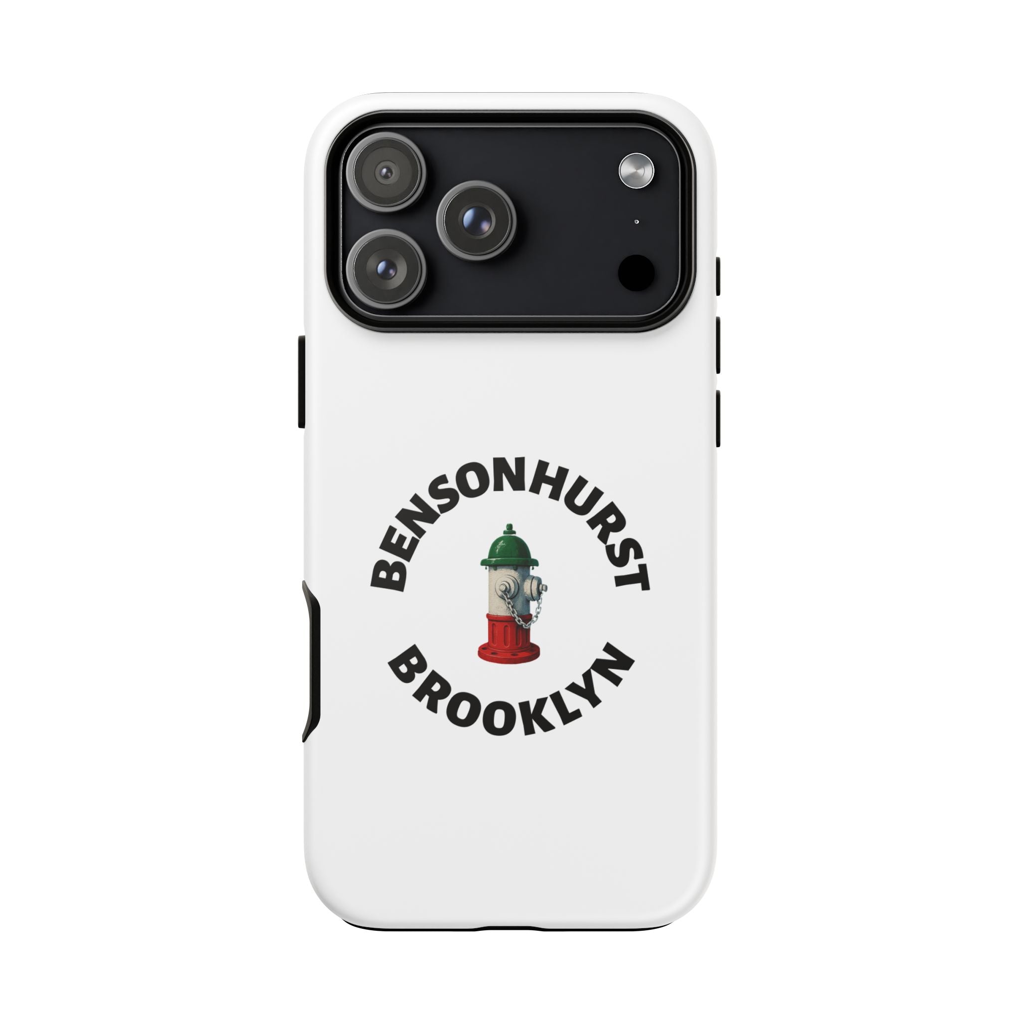 Bensonhurst Brooklyn White Phone Case, Urban Style Phone Cover, Tough Smartphone Case, Gift for Italian Heritage, Fun Streetwear Accessories