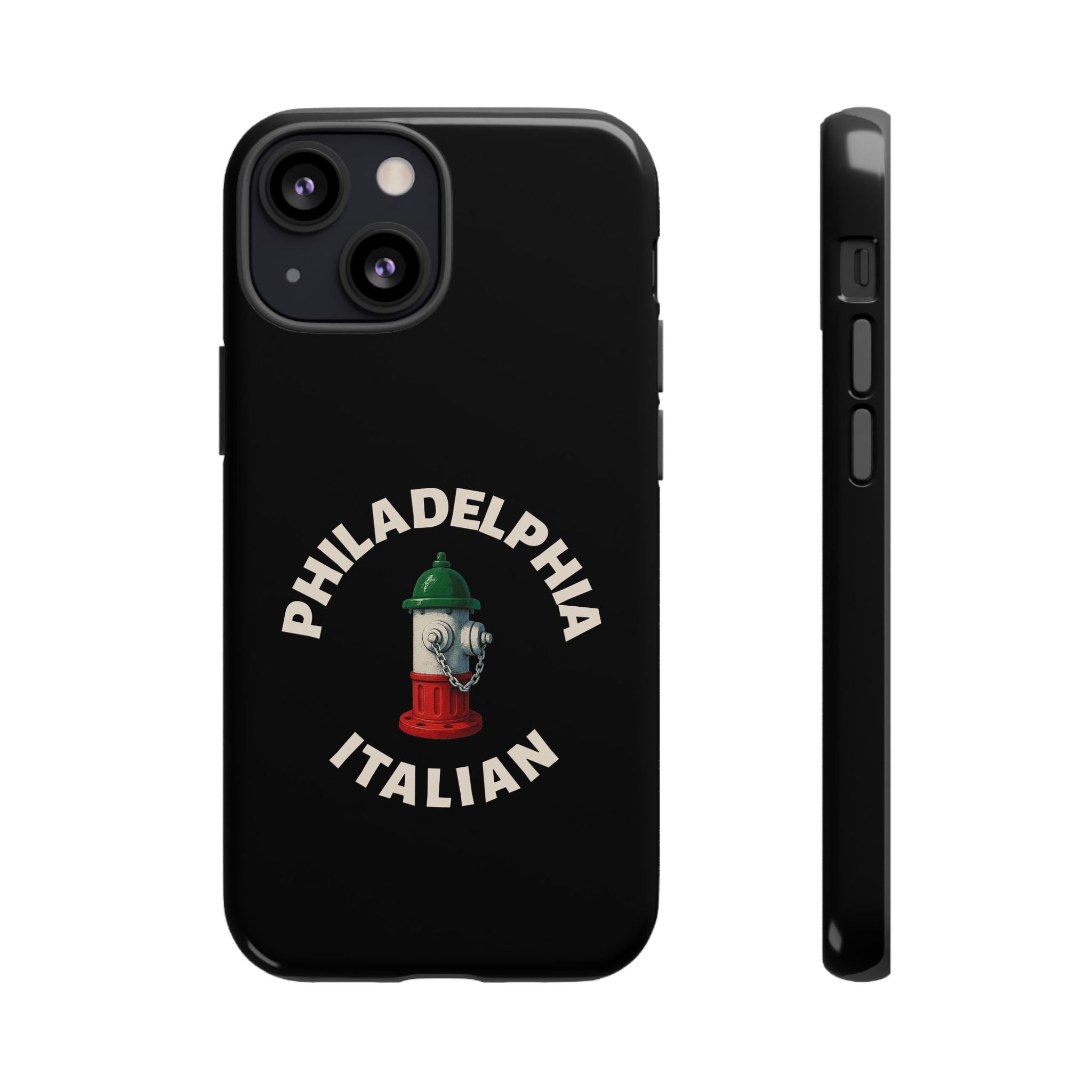 Philadelphia Italian Black Phone Case, Tough Cases for iPhone, Gift for Italians, Stylish Phone Cover, Unique Phone Accessory