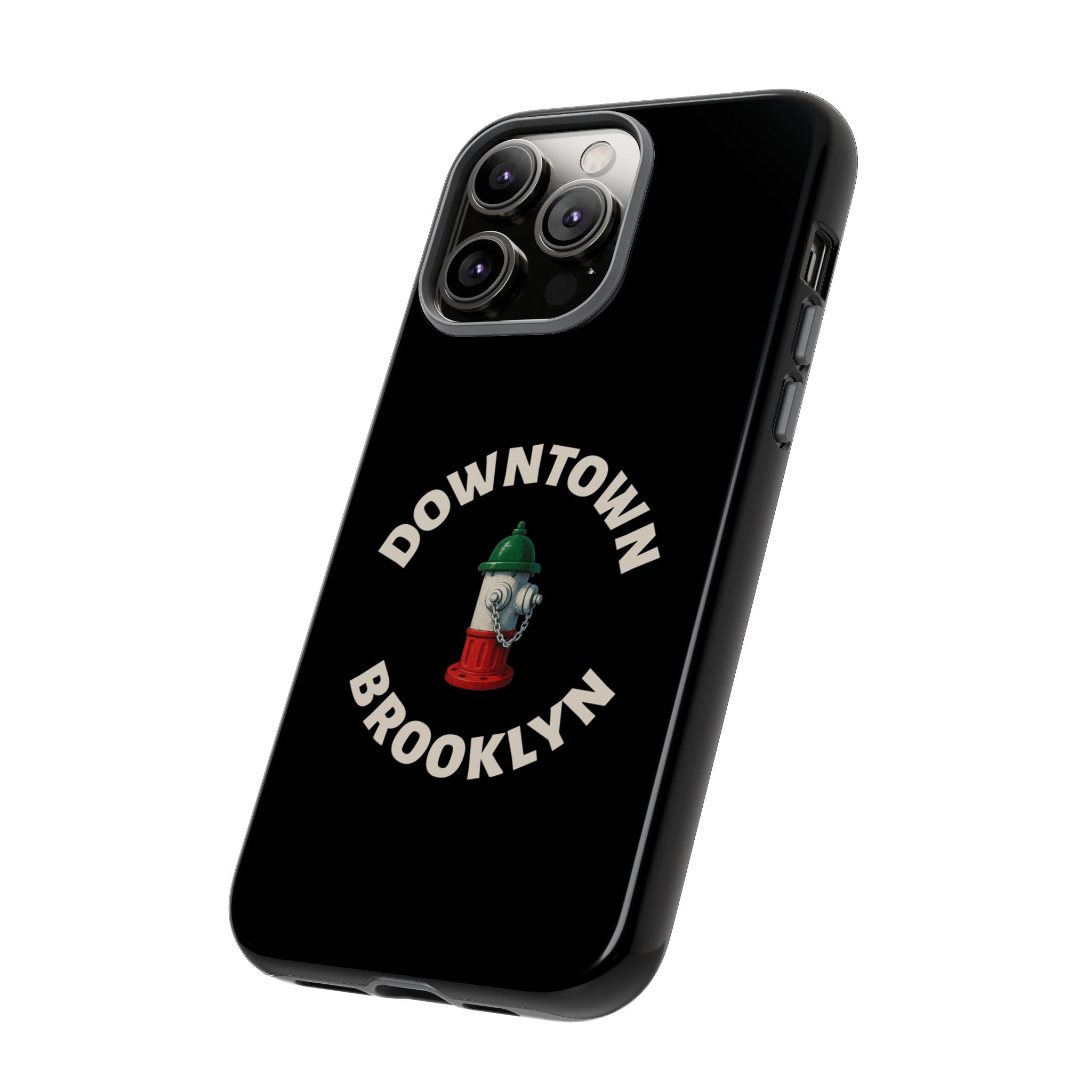Downtown Brooklyn Black Phone Case, Tough Cases for iPhone, Gift for Italians, Stylish Phone Cover, Unique Phone Accessory