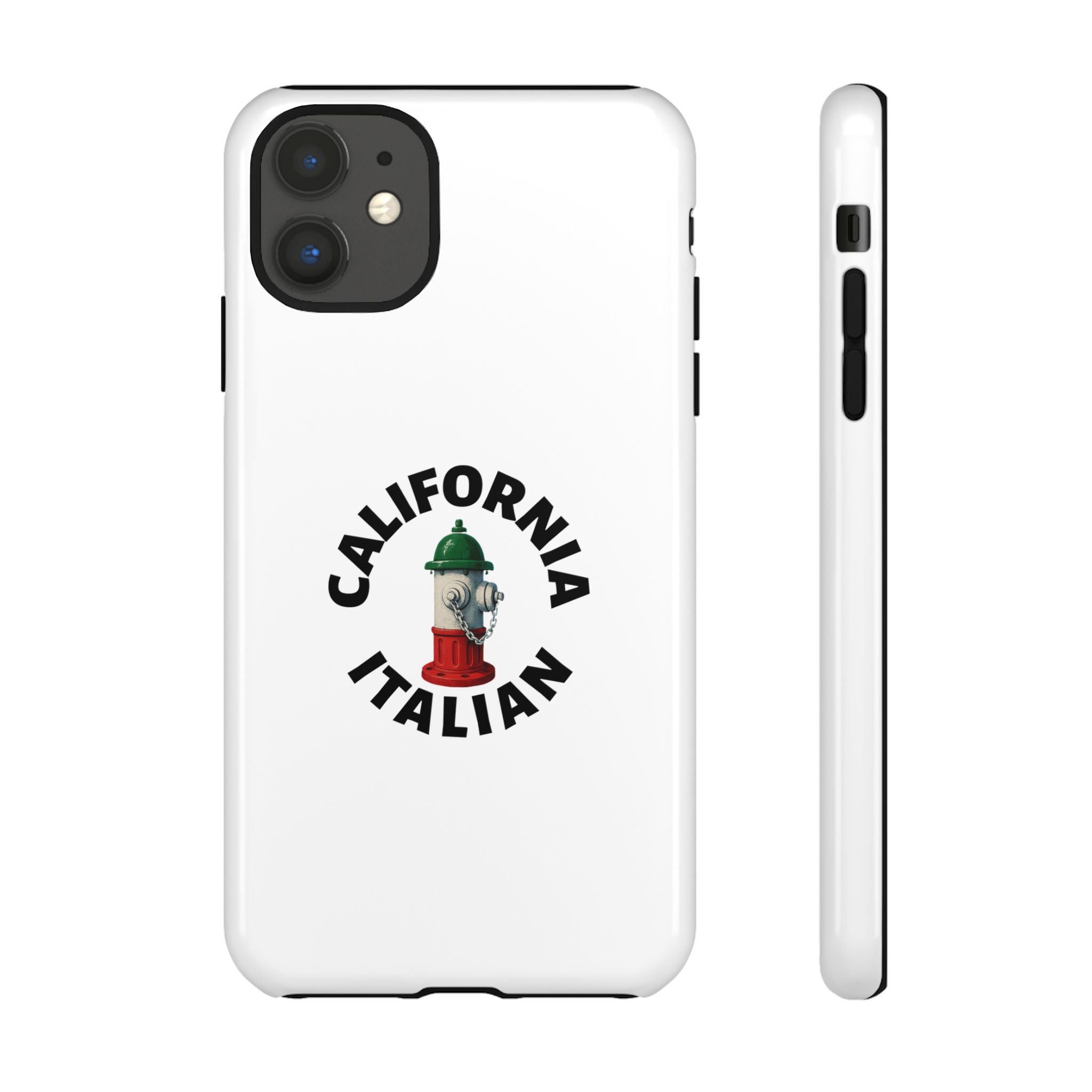 California Italian White Phone Case, Urban Style Phone Cover, Tough Smartphone Case, Gift for Italian Heritage, Fun Streetwear Accessories