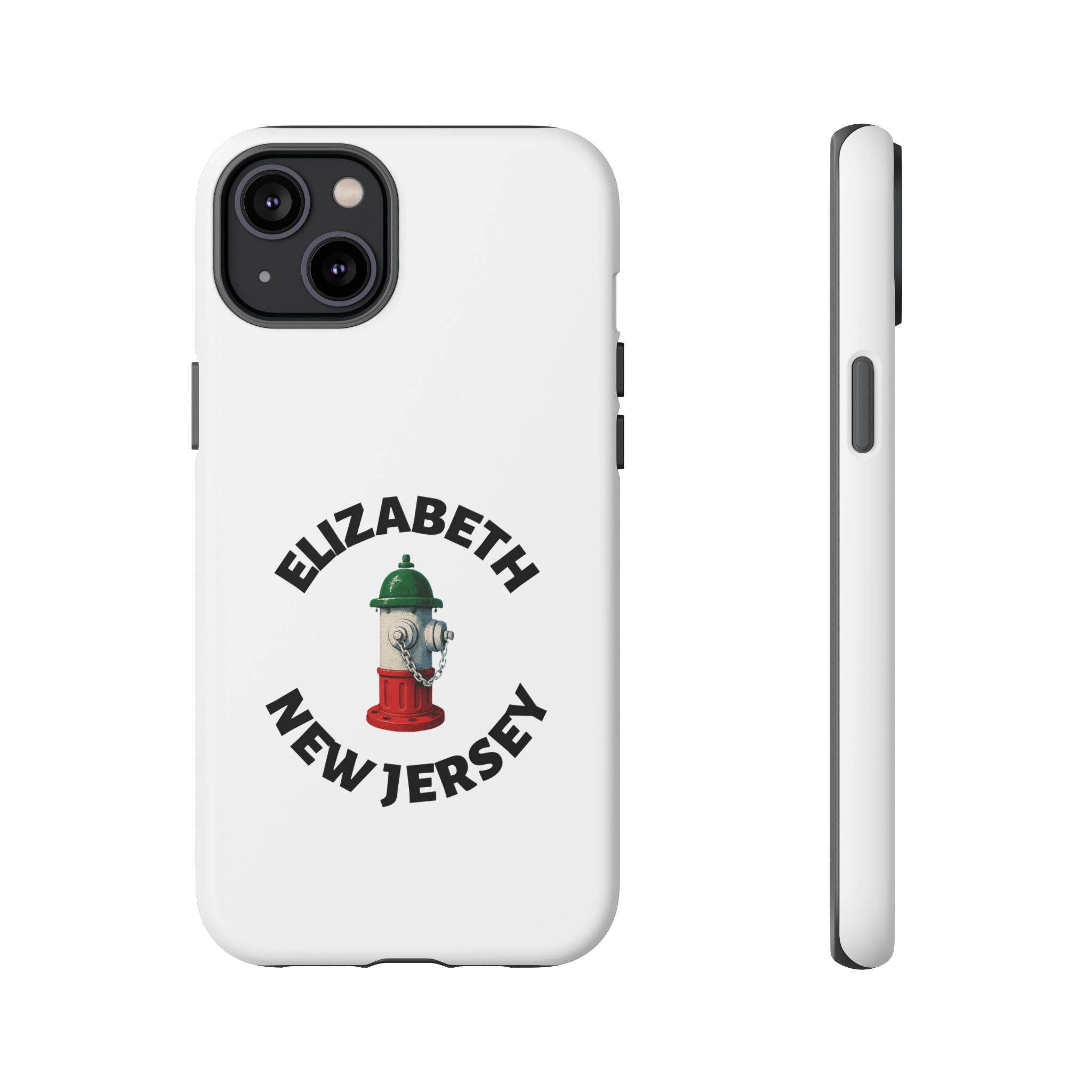 Elizabeth New Jersey White Phone Case, Urban Style Phone Cover, Tough Smartphone Case, Gift for Italian Heritage, Fun Streetwear Accessories