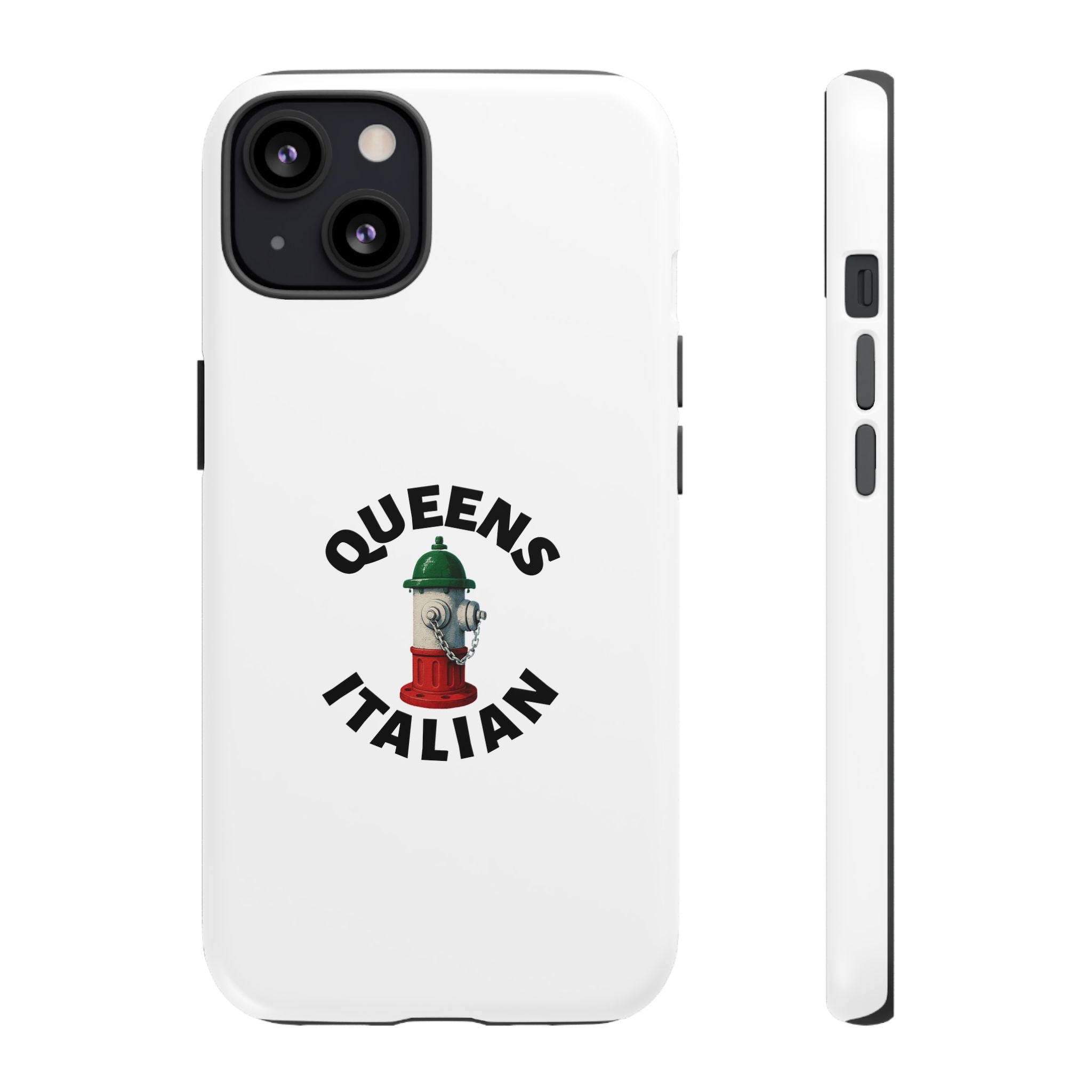Queens Italian White Phone Case, Urban Style Phone Cover, Tough Smartphone Case, Gift for Italian Heritage, Fun Streetwear Accessories