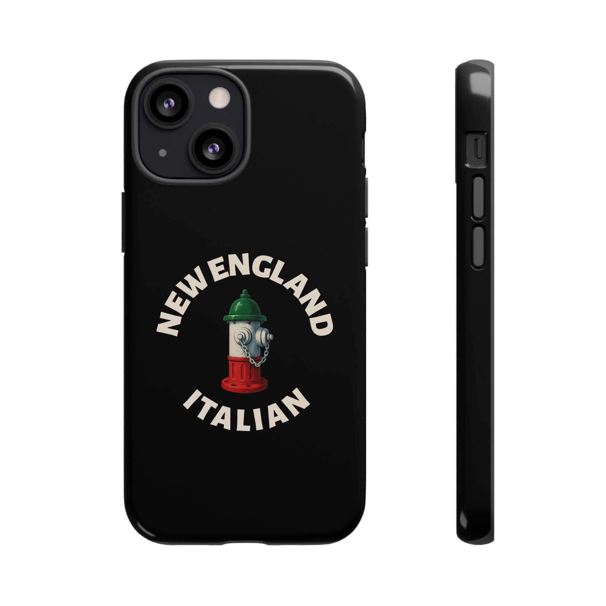 New England Italian Black Phone Case, Tough Cases for iPhone, Gift for Italians, Stylish Phone Cover, Unique Phone Accessory