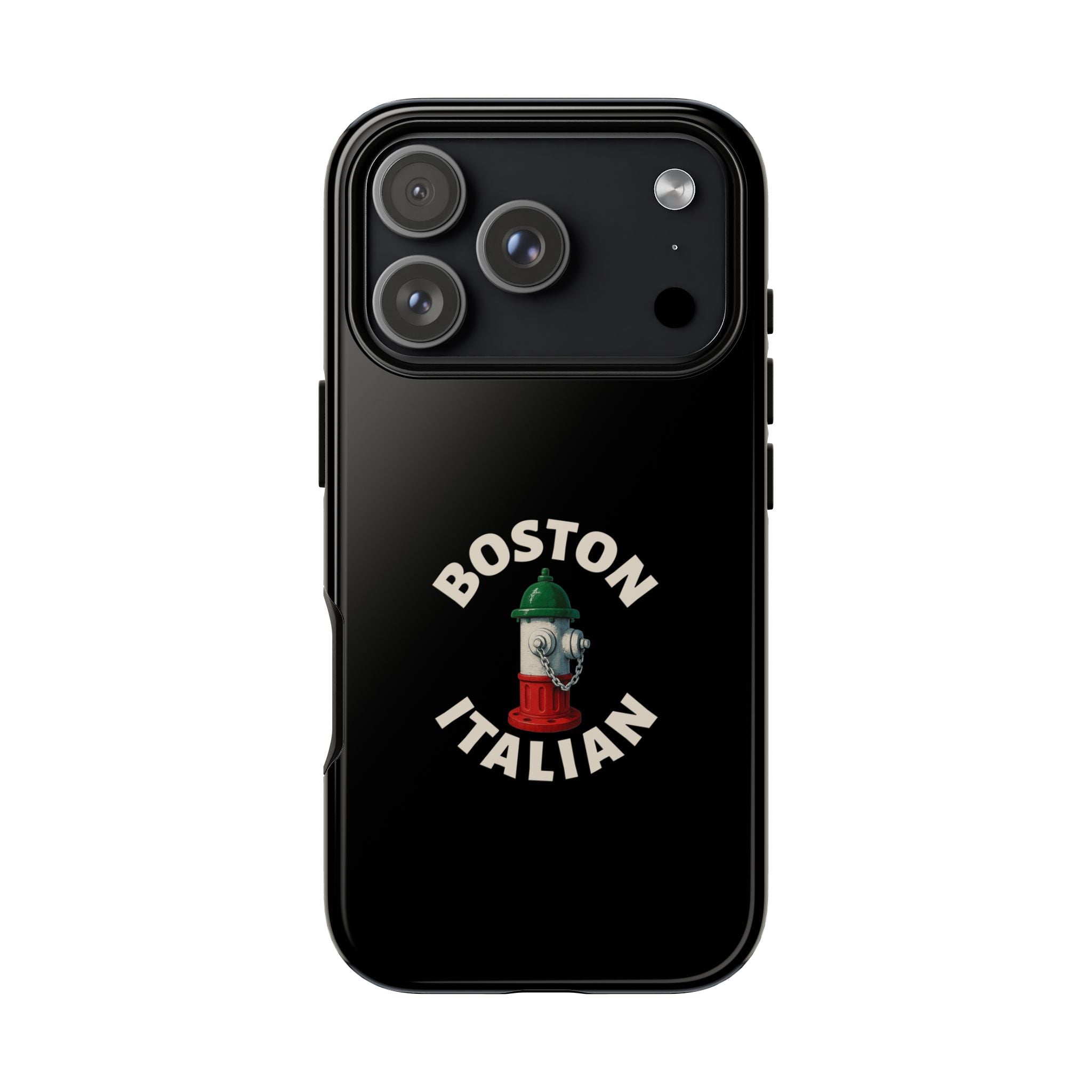 Boston Italian Black Phone Case, Tough Cases for iPhone, Gift for Italians, Stylish Phone Cover, Unique Phone Accessory