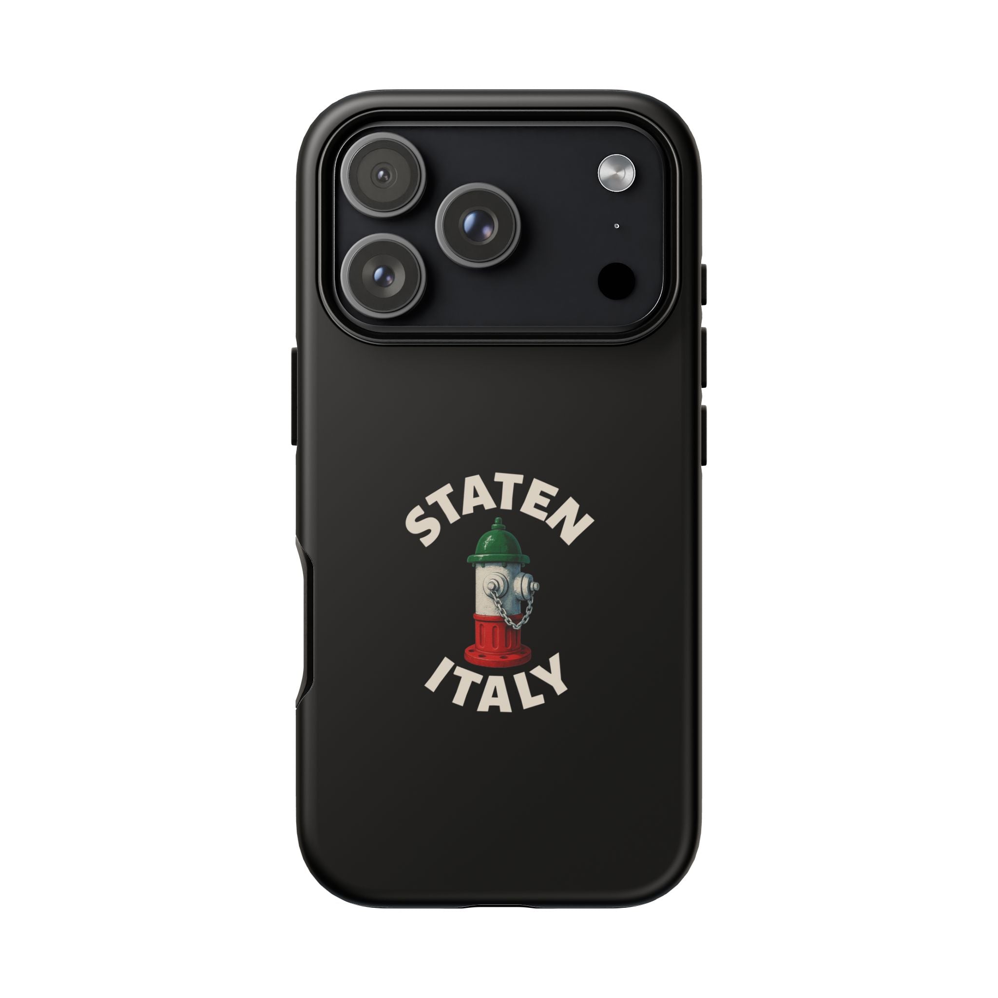 Staten Italy Black Phone Case, Tough Cases for iPhone, Gift for Italians, Stylish Phone Cover, Unique Phone Accessory