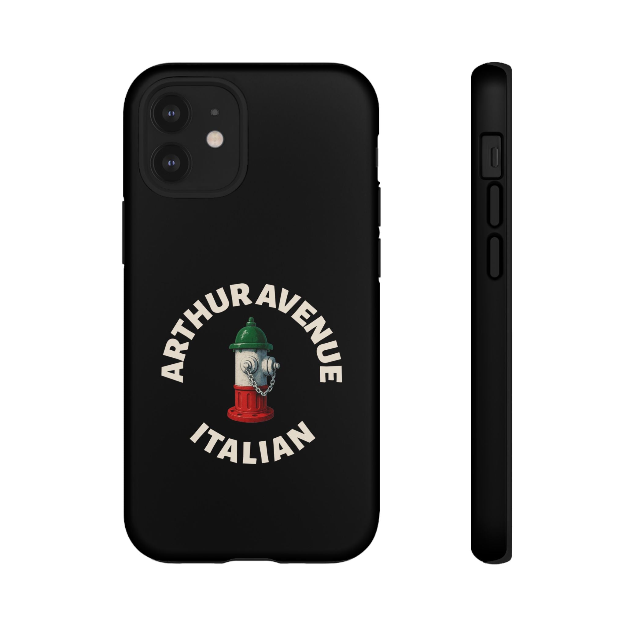 Arthur Avenue Italian Black Phone Case, Tough Cases for iPhone, Gift for Italians, Stylish Phone Cover, Unique Phone Accessory
