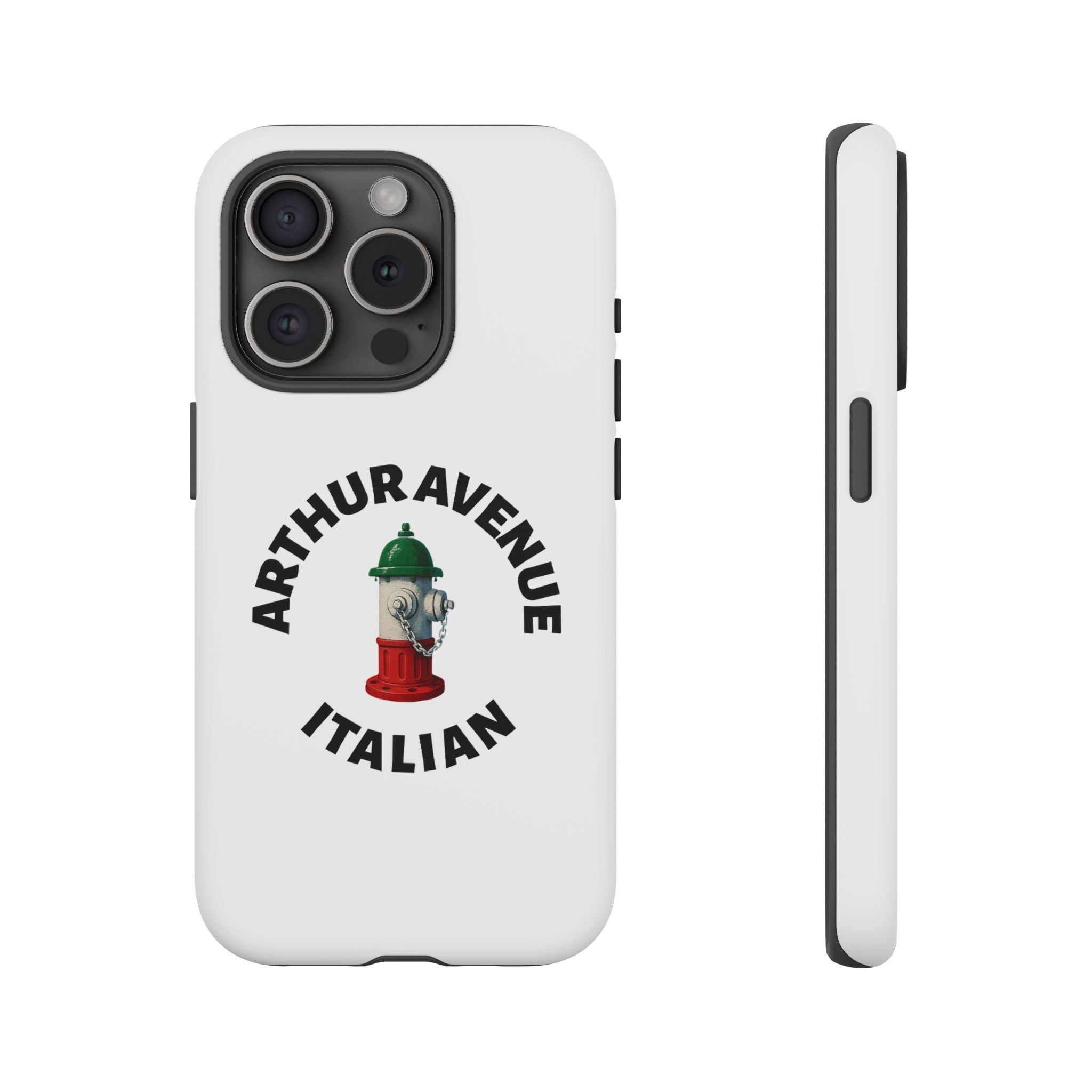 Arthur Avenue Italian White Phone Case, Urban Style Phone Cover, Tough Smartphone Case, Gift for Italian Heritage, Fun Streetwear Accessories
