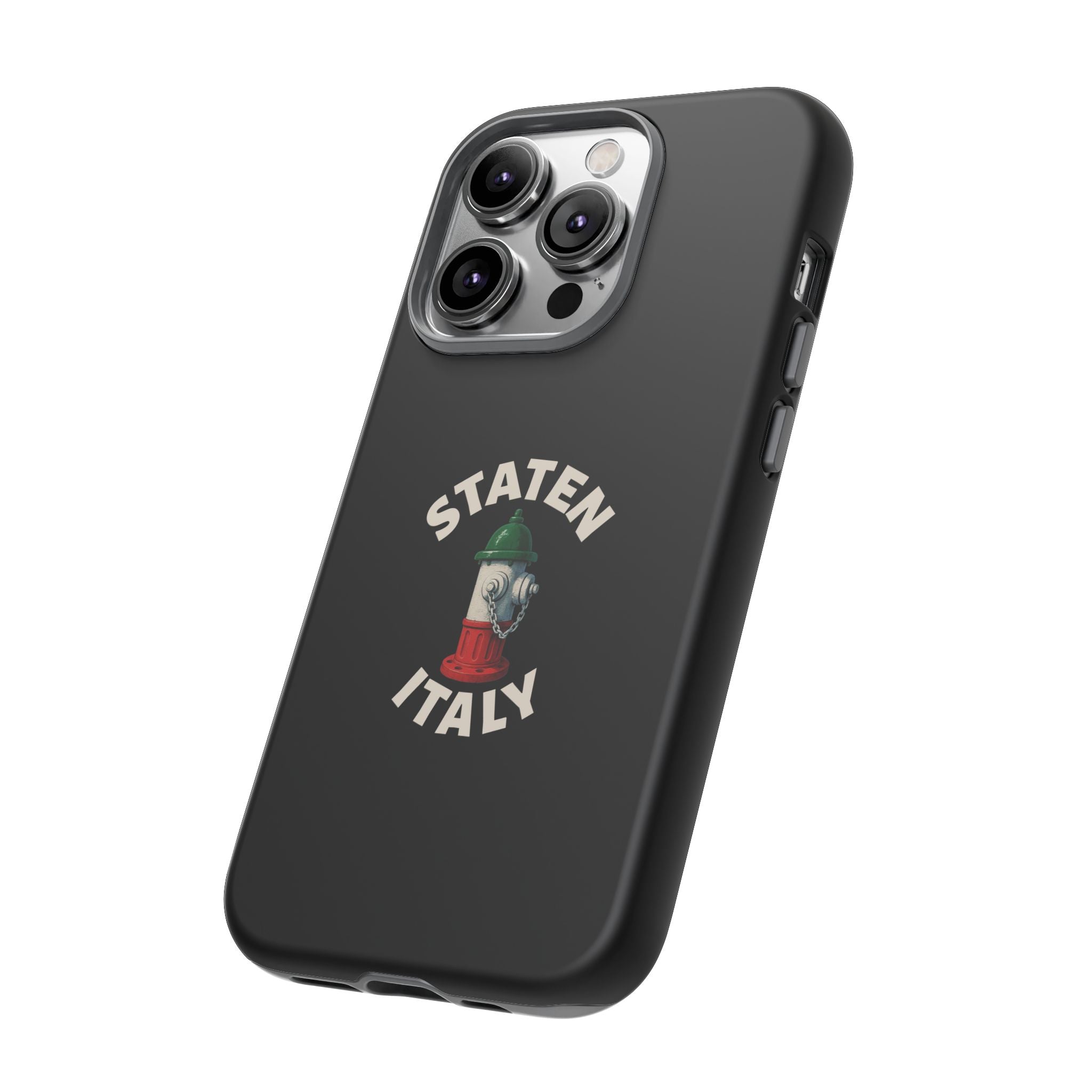Staten Italy Black Phone Case, Tough Cases for iPhone, Gift for Italians, Stylish Phone Cover, Unique Phone Accessory