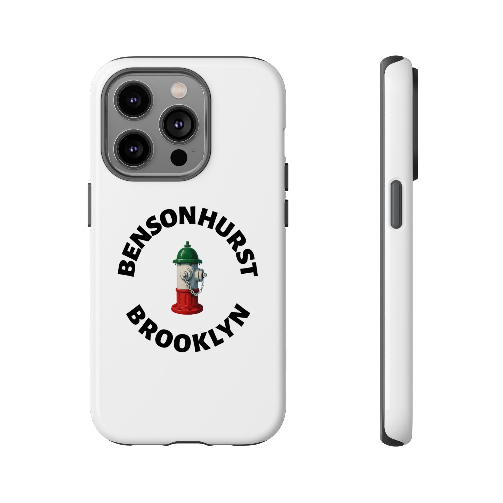 Bensonhurst Brooklyn White Phone Case, Urban Style Phone Cover, Tough Smartphone Case, Gift for Italian Heritage, Fun Streetwear Accessories