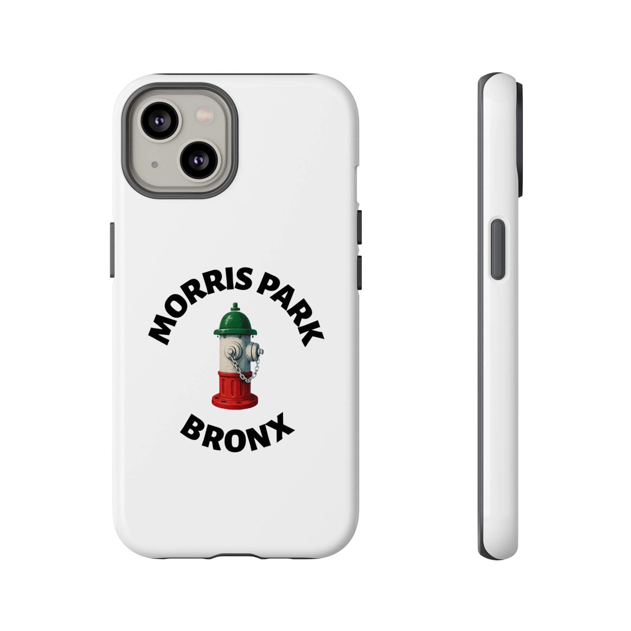 Morris Park Bronx White Phone Case, Urban Style Phone Cover, Tough Smartphone Case, Gift for Italian Heritage, Fun Streetwear Accessories