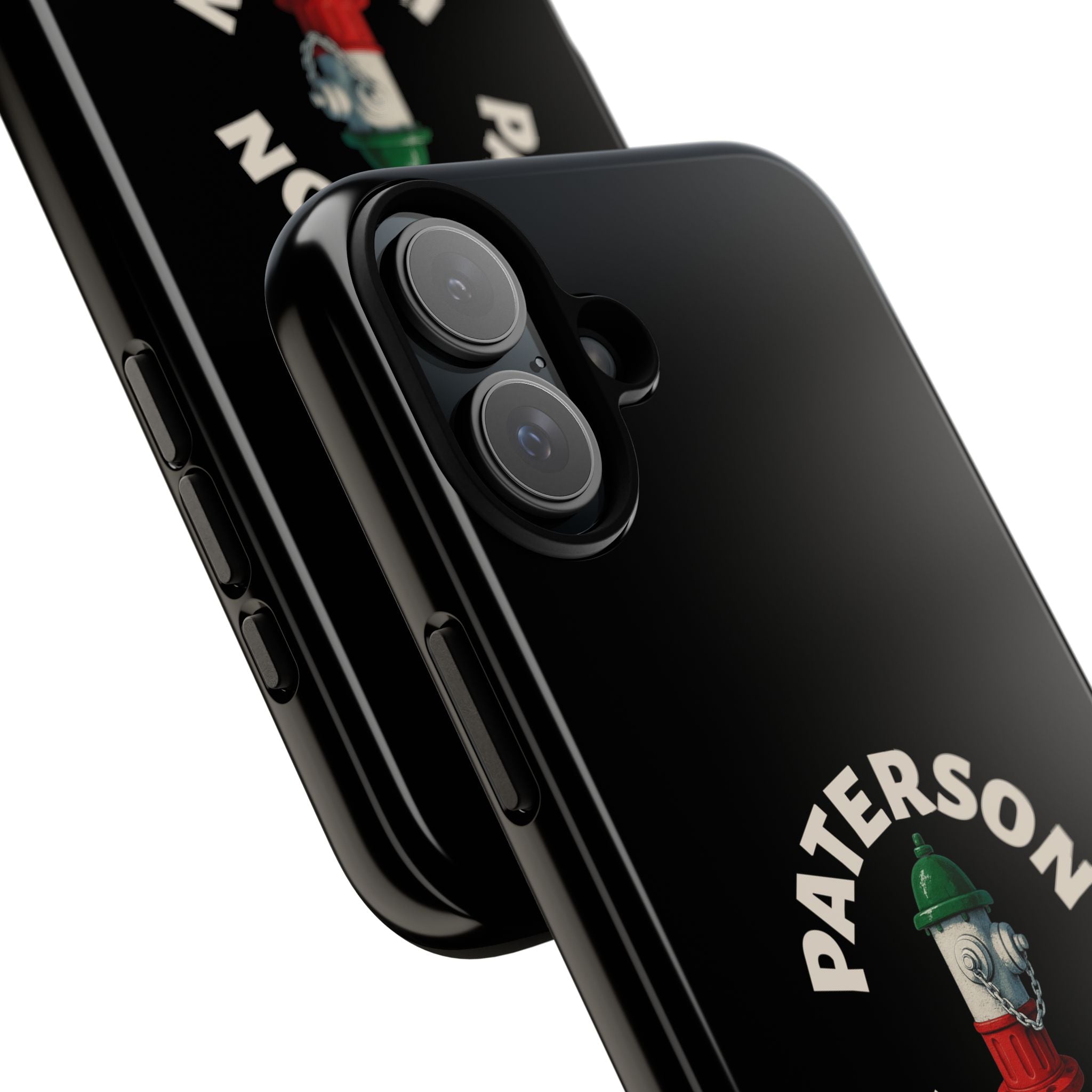 Paterson Italian Black Phone Case, Tough Cases for iPhone, Gift for Italians, Stylish Phone Cover, Unique Phone Accessory