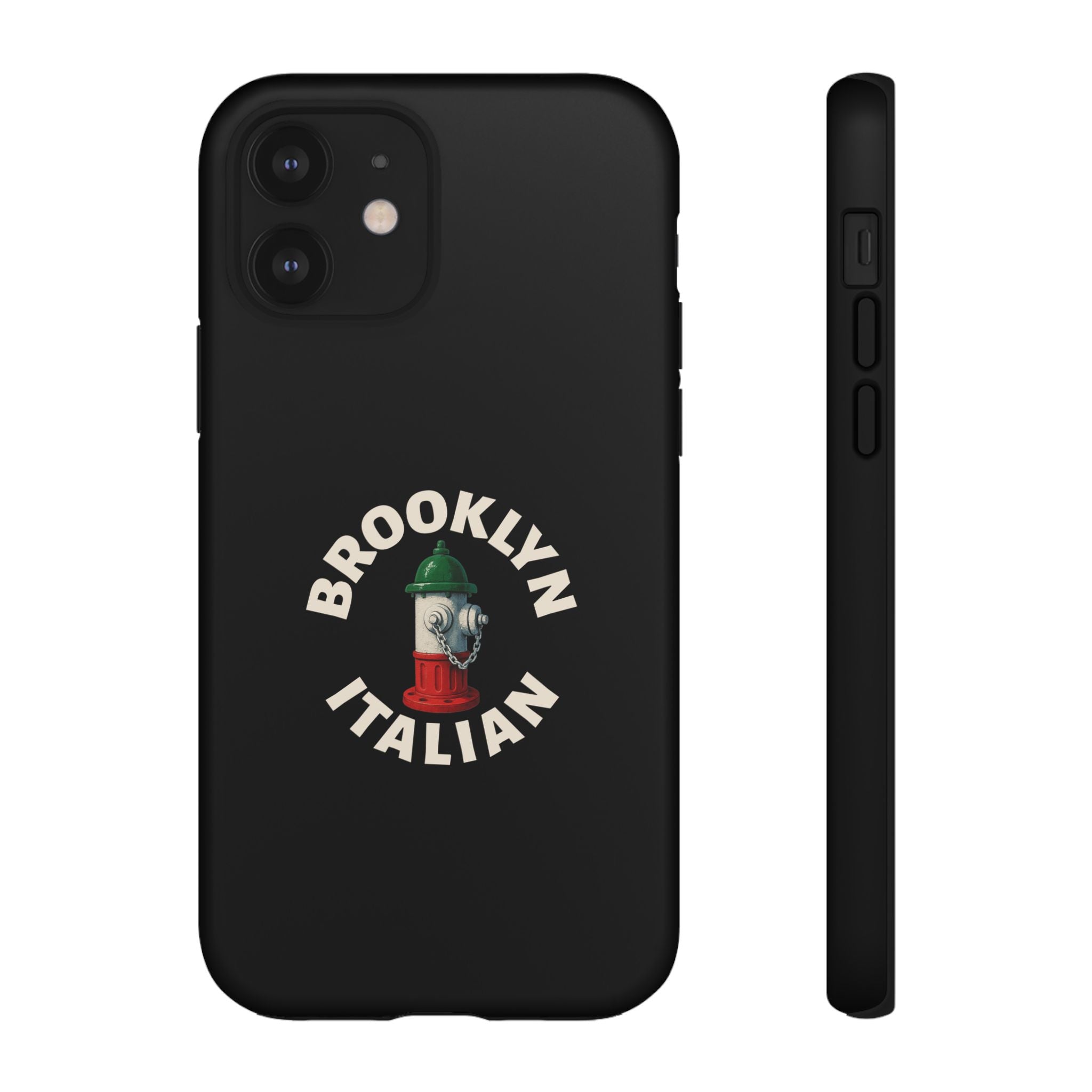 Brooklyn Italian Black Phone Case, Tough Cases for iPhone, Gift for Italians, Stylish Phone Cover, Unique Phone Accessory