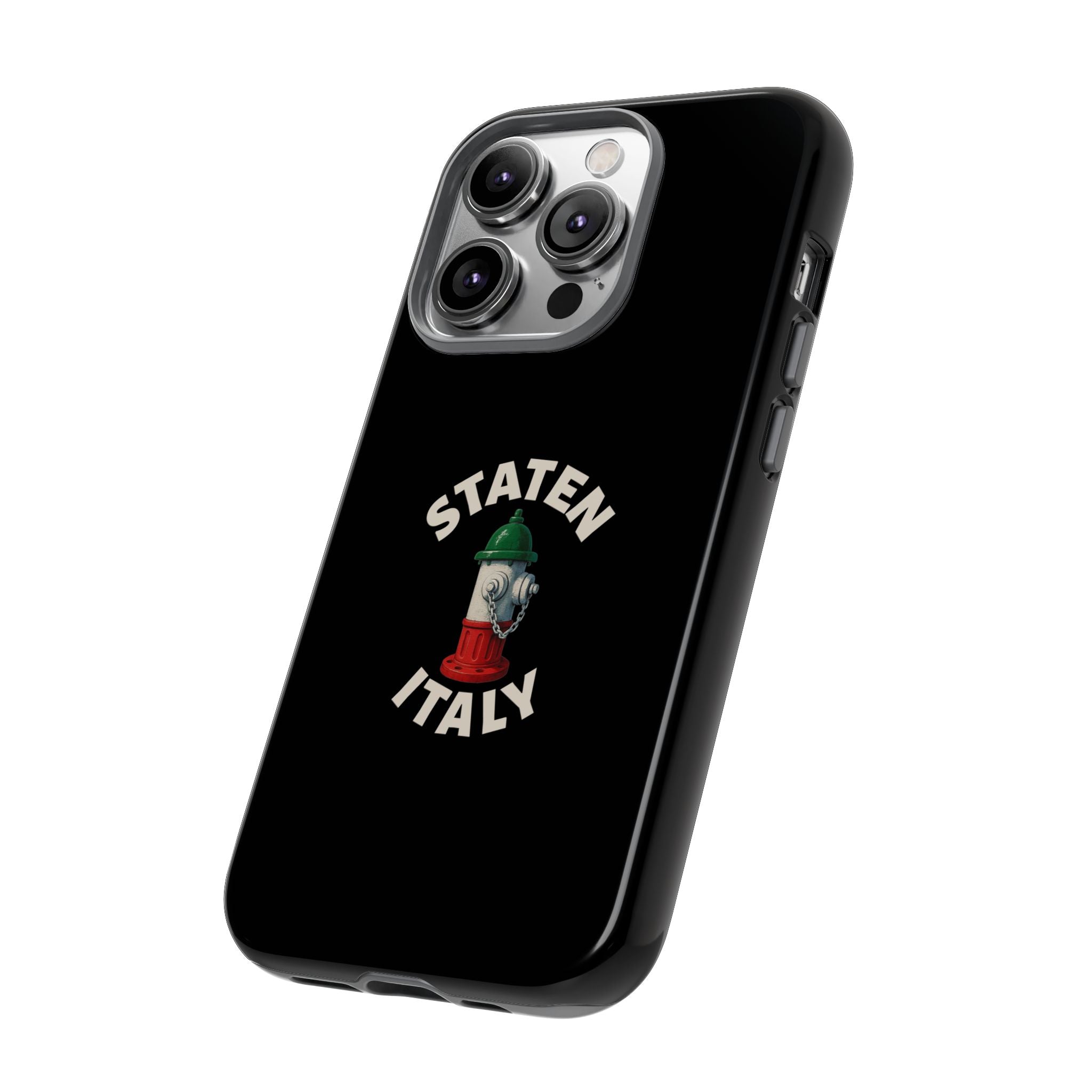 Staten Italy Black Phone Case, Tough Cases for iPhone, Gift for Italians, Stylish Phone Cover, Unique Phone Accessory