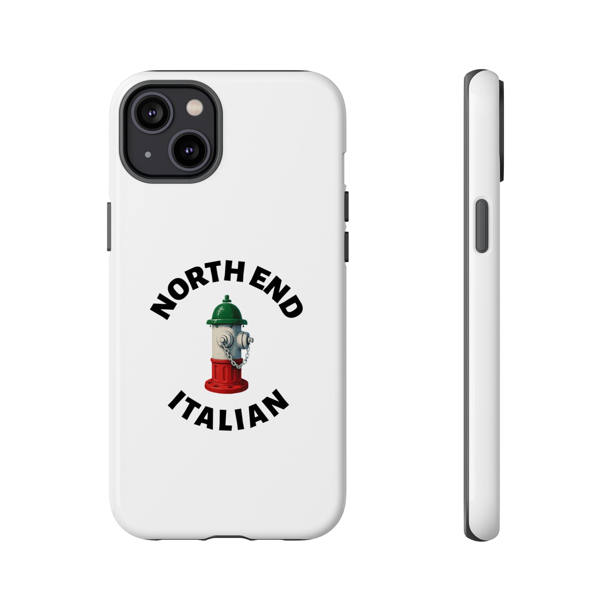 North End Italian White Phone Case, Urban Style Phone Cover, Tough Smartphone Case, Gift for Italian Heritage, Fun Streetwear Accessories
