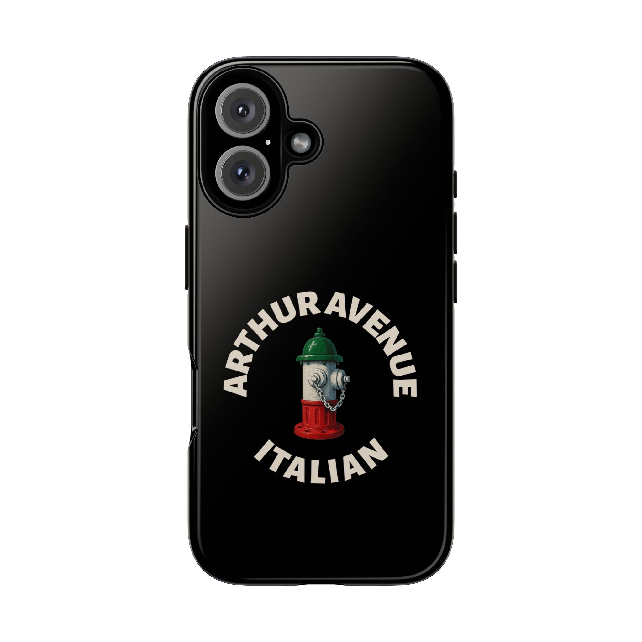 Arthur Avenue Italian Black Phone Case, Tough Cases for iPhone, Gift for Italians, Stylish Phone Cover, Unique Phone Accessory