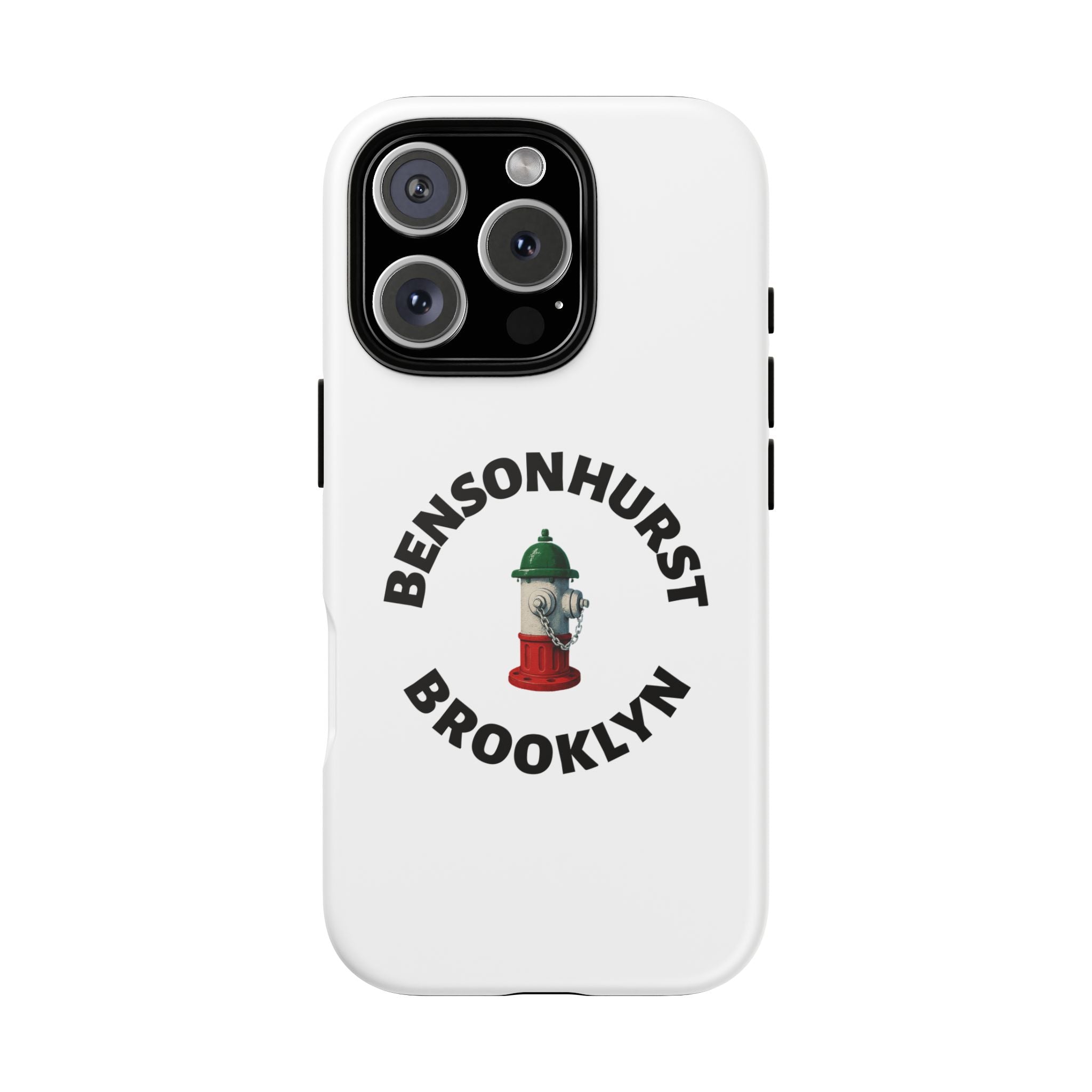 Bensonhurst Brooklyn White Phone Case, Urban Style Phone Cover, Tough Smartphone Case, Gift for Italian Heritage, Fun Streetwear Accessories