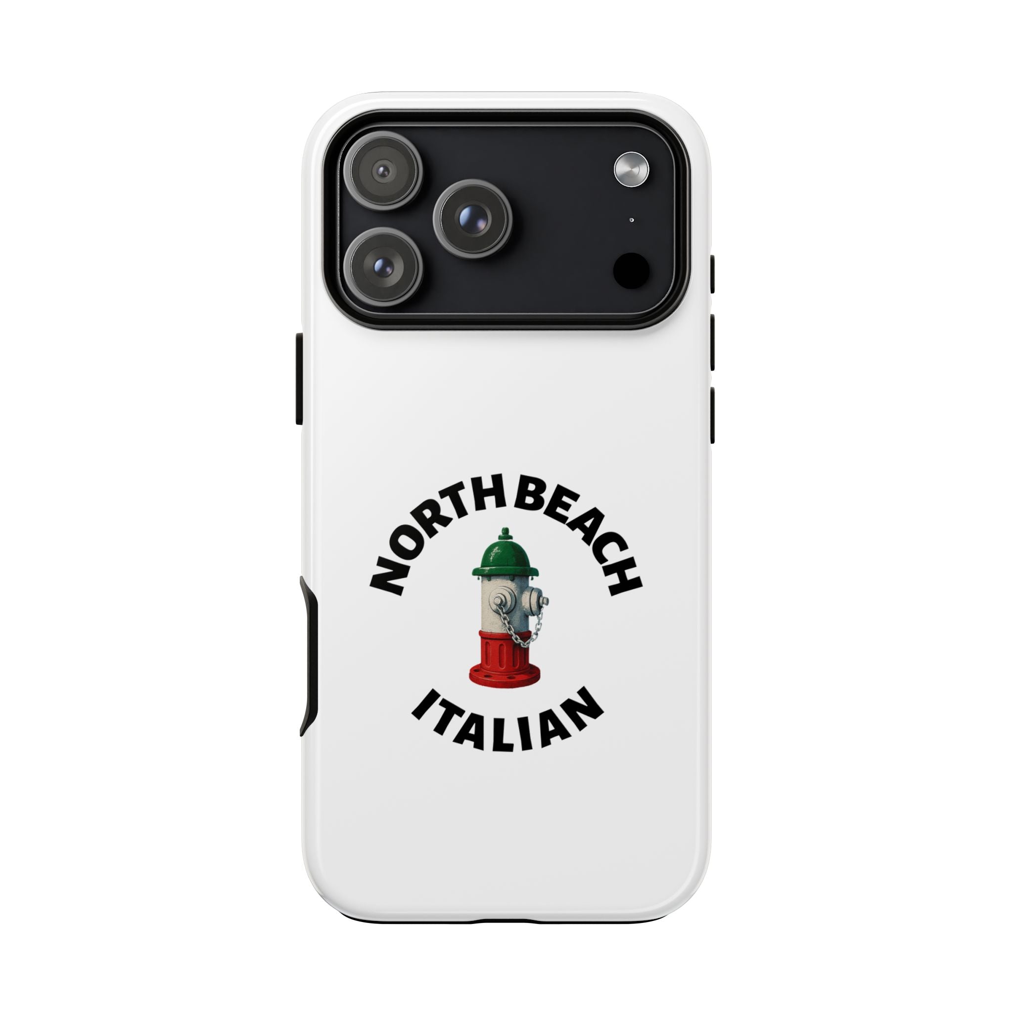 North Beach Italian White Phone Case, Urban Style Phone Cover, Tough Smartphone Case, Gift for Italian Heritage, Fun Streetwear Accessories