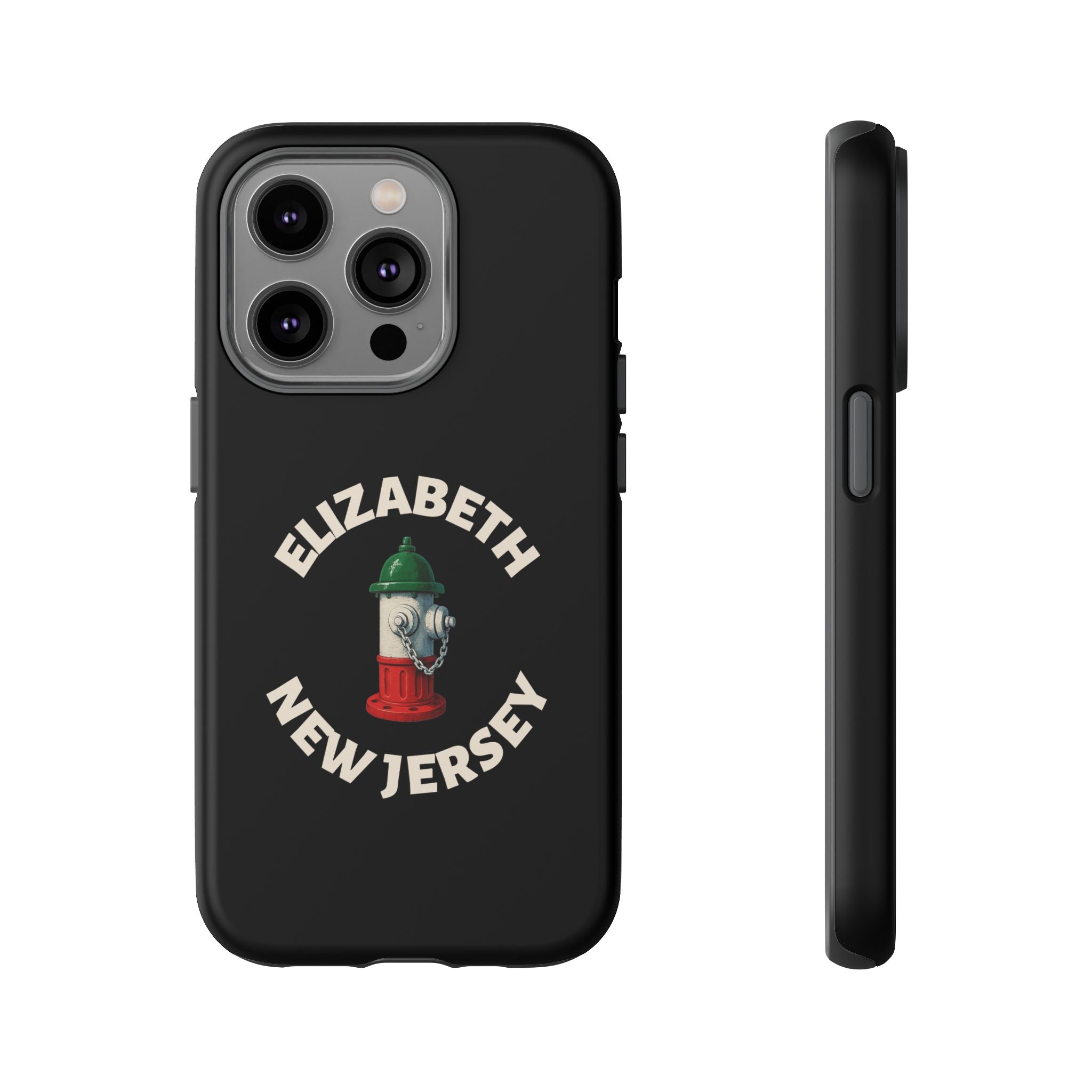 Elizabeth New Jersey Black Phone Case, Tough Cases for iPhone, Gift for Italians, Stylish Phone Cover, Unique Phone Accessory