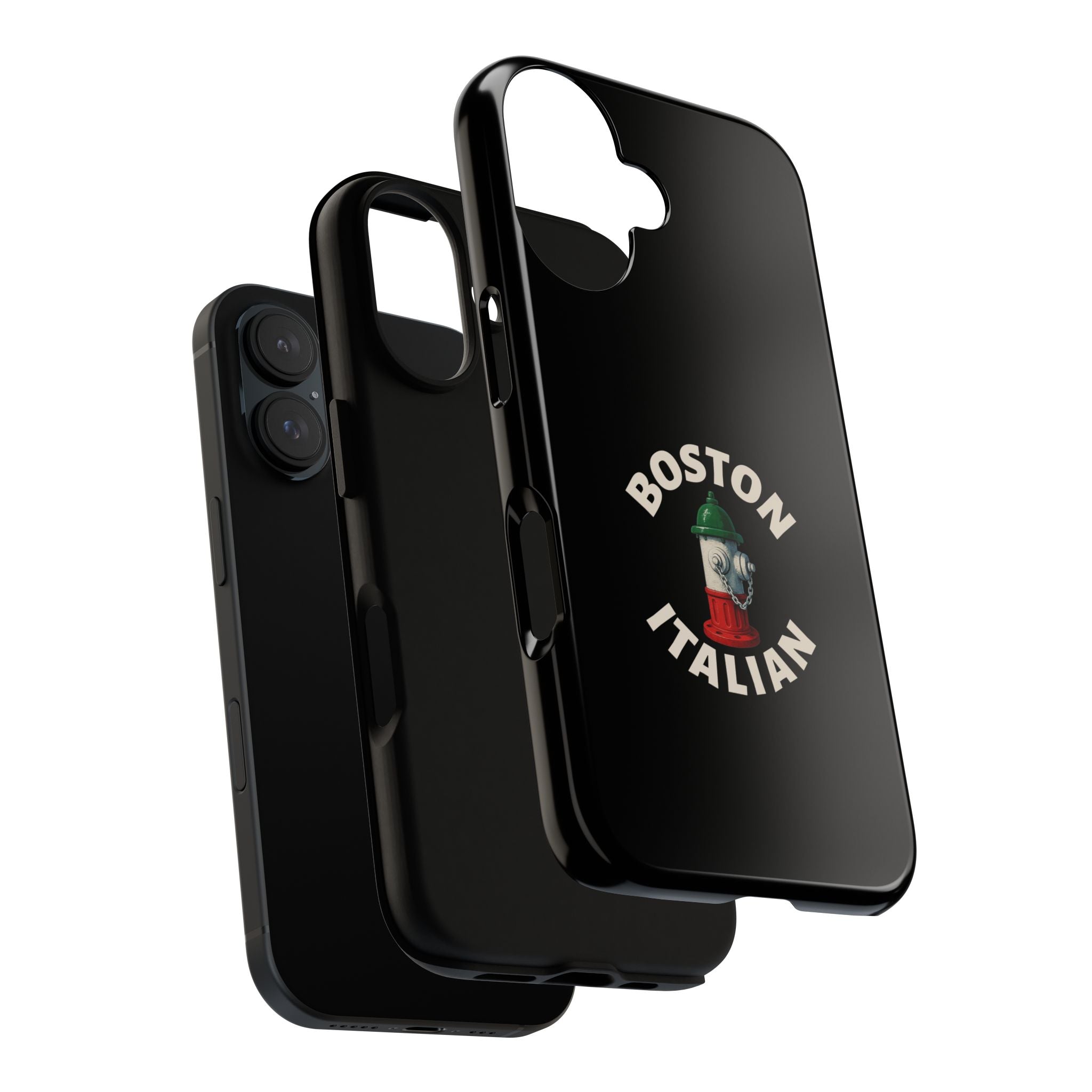 Boston Italian Black Phone Case, Tough Cases for iPhone, Gift for Italians, Stylish Phone Cover, Unique Phone Accessory