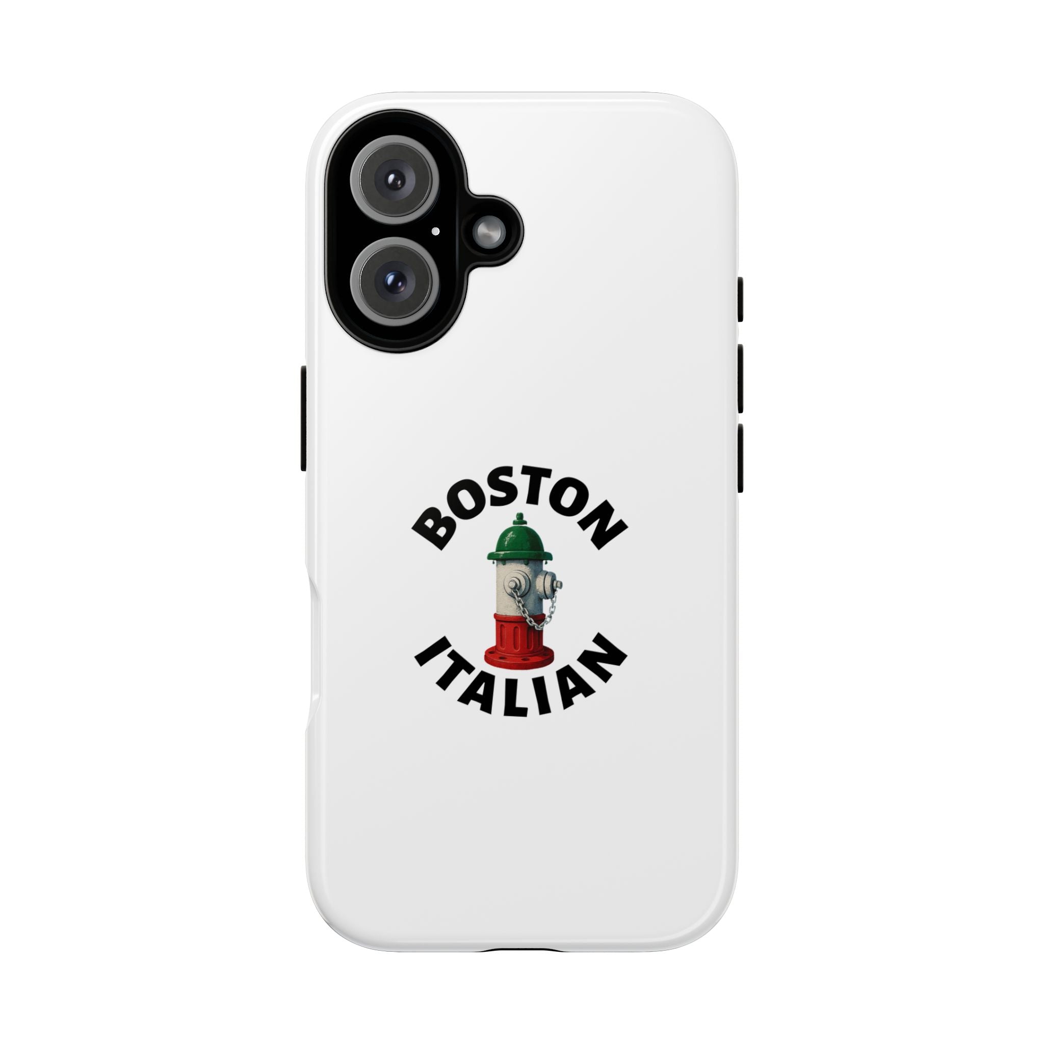 Boston Italian White Phone Case, Urban Style Phone Cover, Tough Smartphone Case, Gift for Italian Heritage, Fun Streetwear Accessories