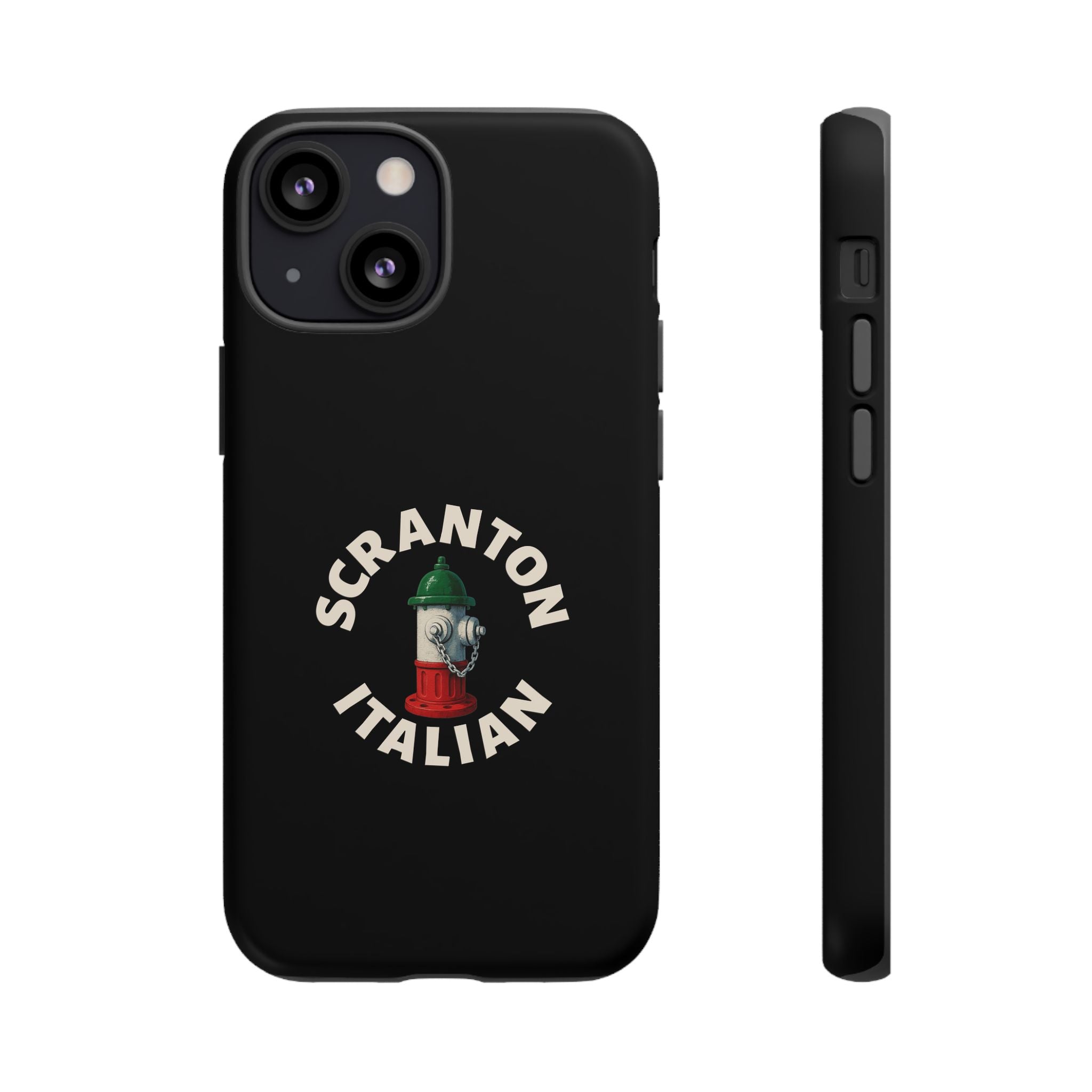 Scranton Italian Black Phone Case, Tough Cases for iPhone, Gift for Italians, Stylish Phone Cover, Unique Phone Accessory
