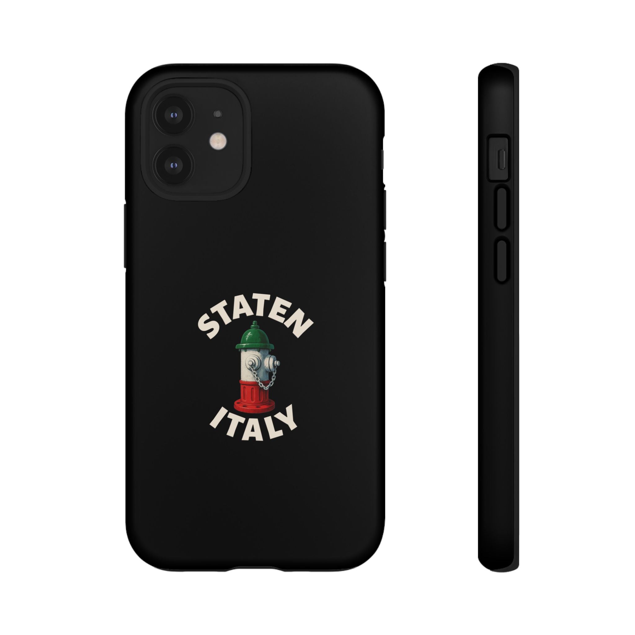 Staten Italy Black Phone Case, Tough Cases for iPhone, Gift for Italians, Stylish Phone Cover, Unique Phone Accessory