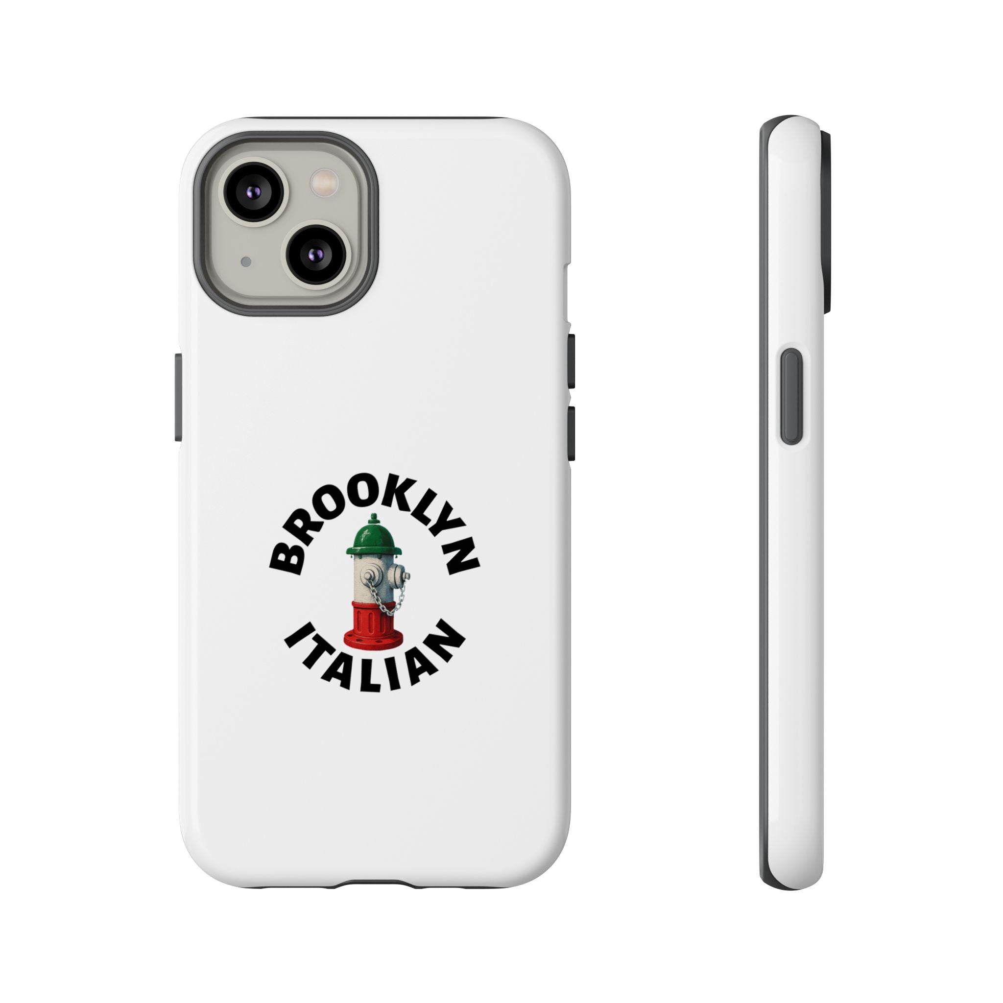 Brooklyn Italian White Phone Case, Urban Style Phone Cover, Tough Smartphone Case, Gift for Italian Heritage, Fun Streetwear Accessories