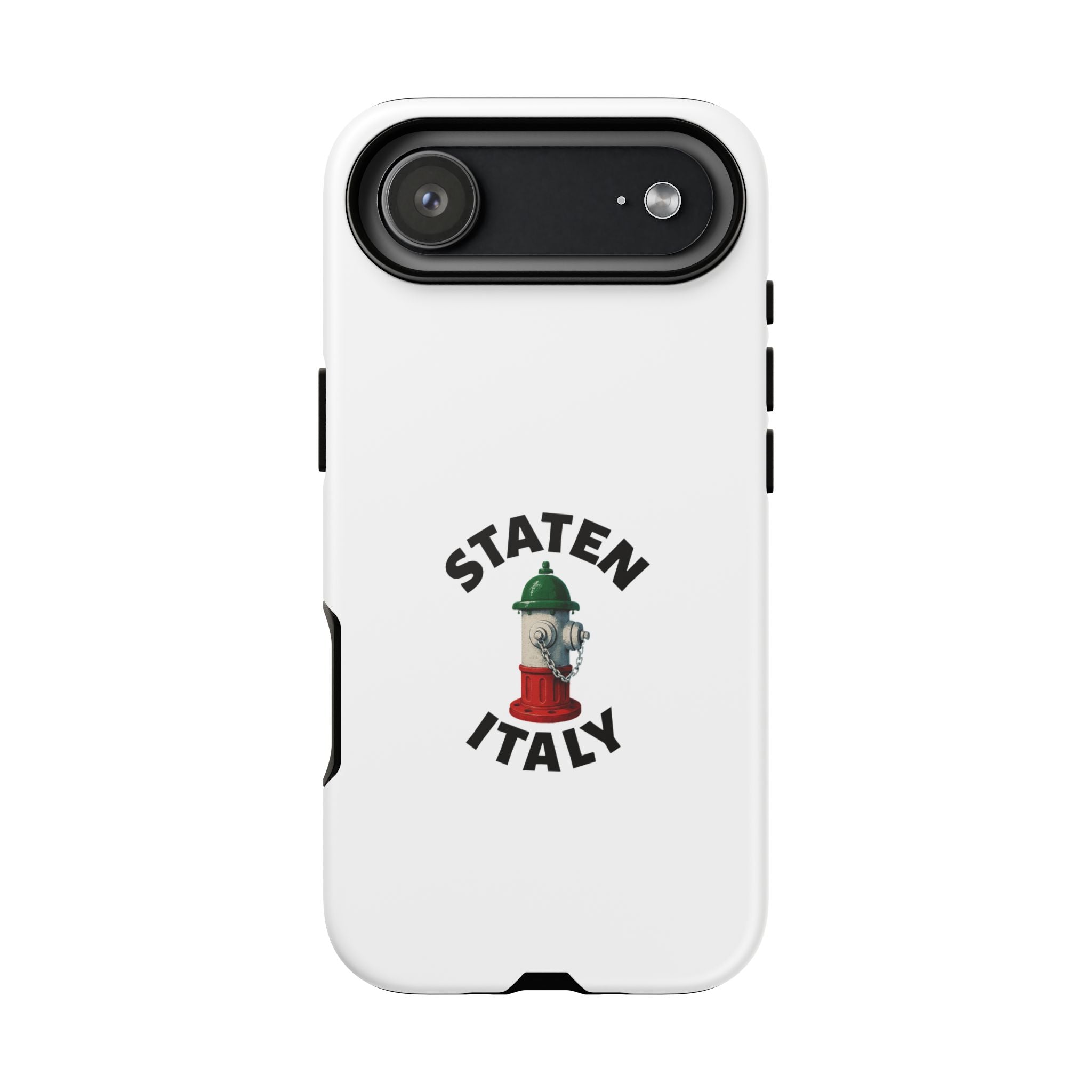 Staten Italy White Phone Case, Urban Style Phone Cover, Tough Smartphone Case, Gift for Italian Heritage, Fun Streetwear Accessories