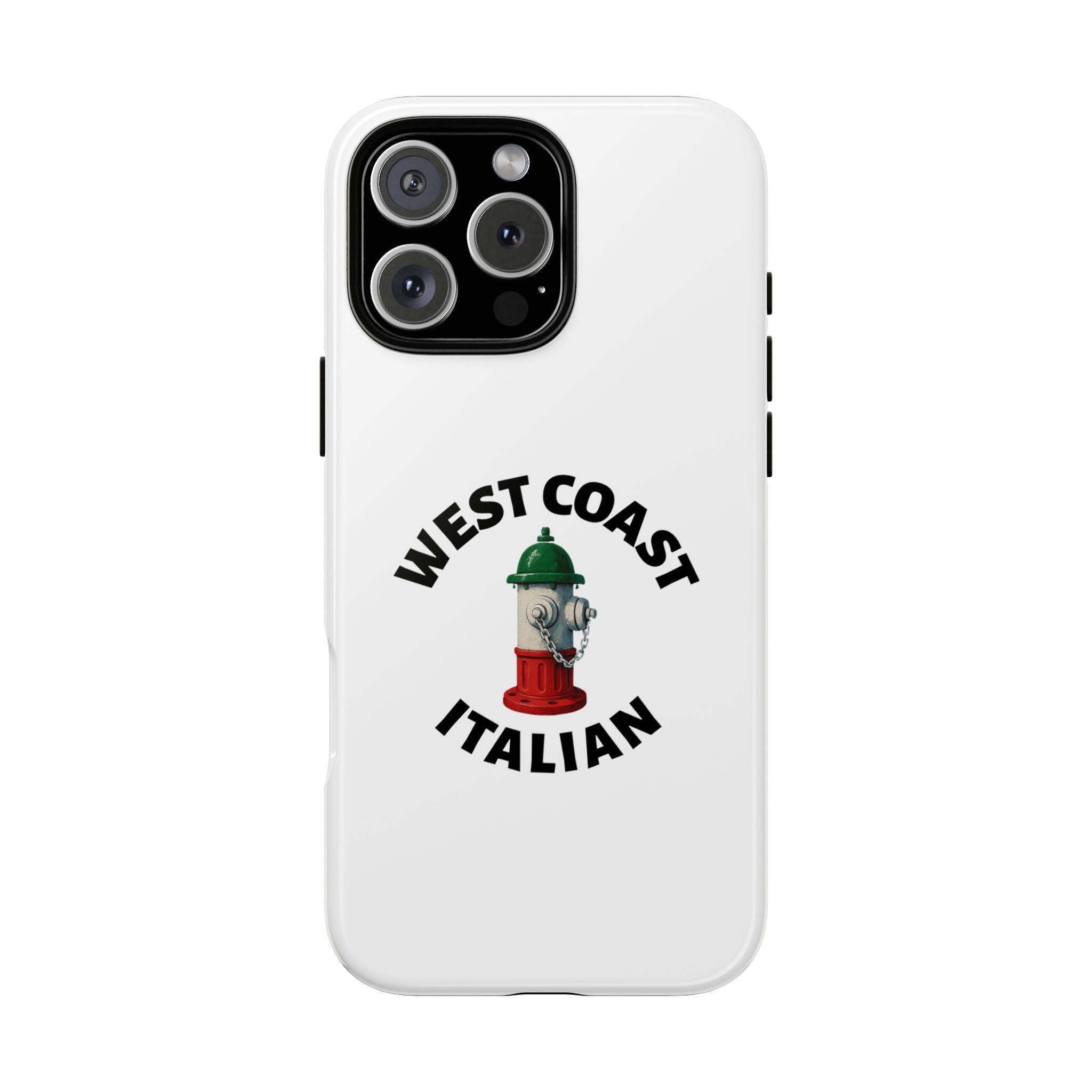 West Coast Italian White Phone Case, Urban Style Phone Cover, Tough Smartphone Case, Gift for Italian Heritage, Fun Streetwear Accessories