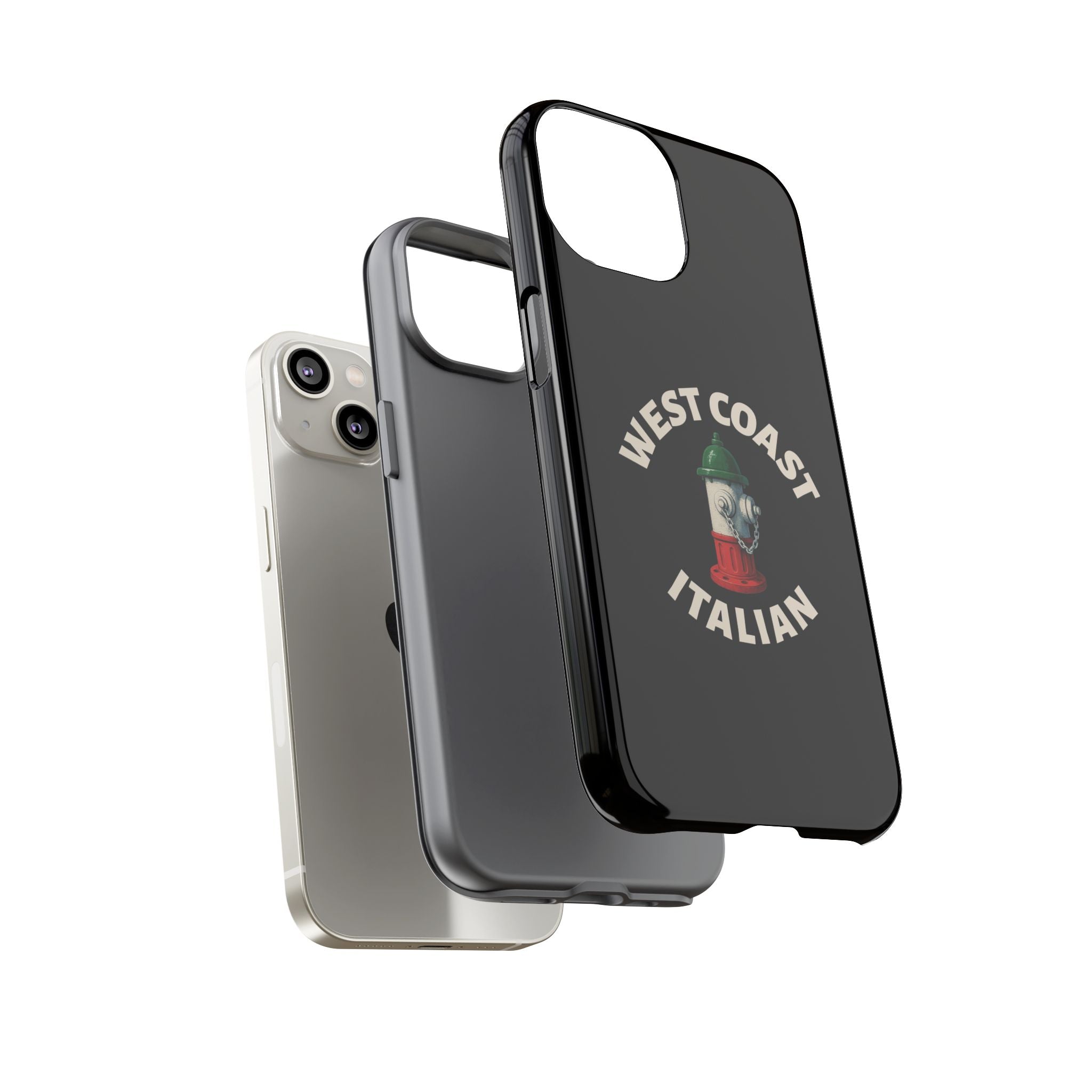 West Coast Italian Black Phone Case, Tough Cases for iPhone, Gift for Italians, Stylish Phone Cover, Unique Phone Accessory