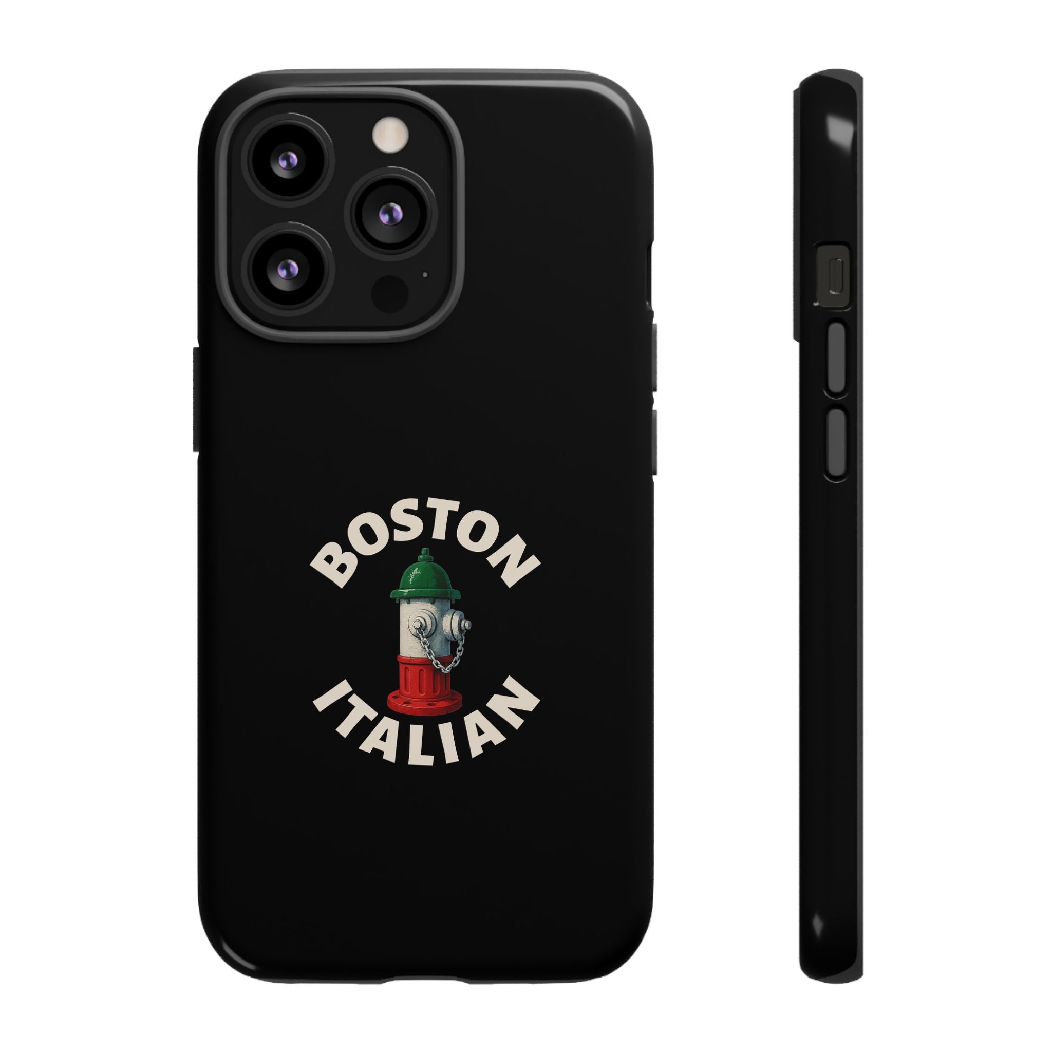 Boston Italian Black Phone Case, Tough Cases for iPhone, Gift for Italians, Stylish Phone Cover, Unique Phone Accessory