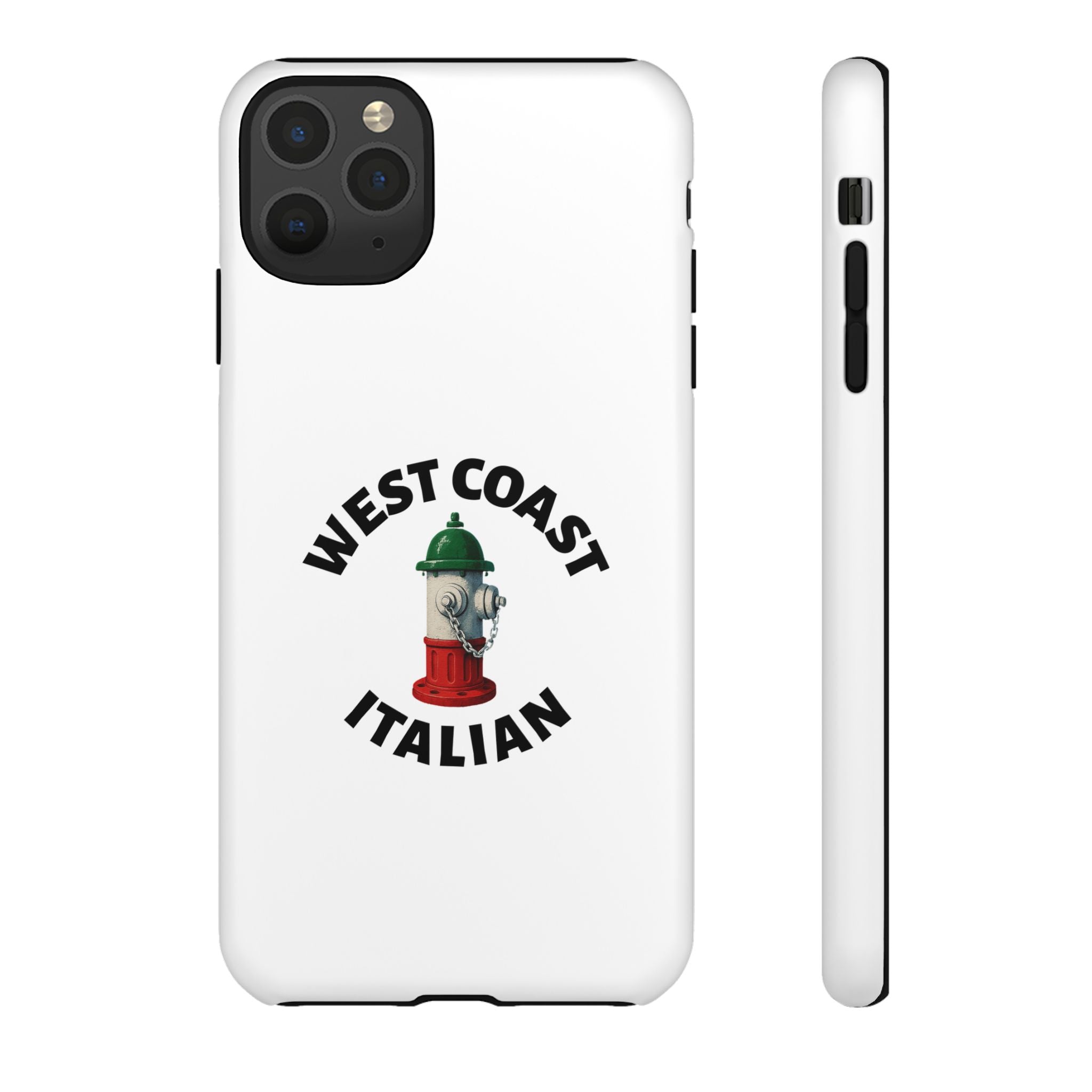West Coast Italian White Phone Case, Urban Style Phone Cover, Tough Smartphone Case, Gift for Italian Heritage, Fun Streetwear Accessories