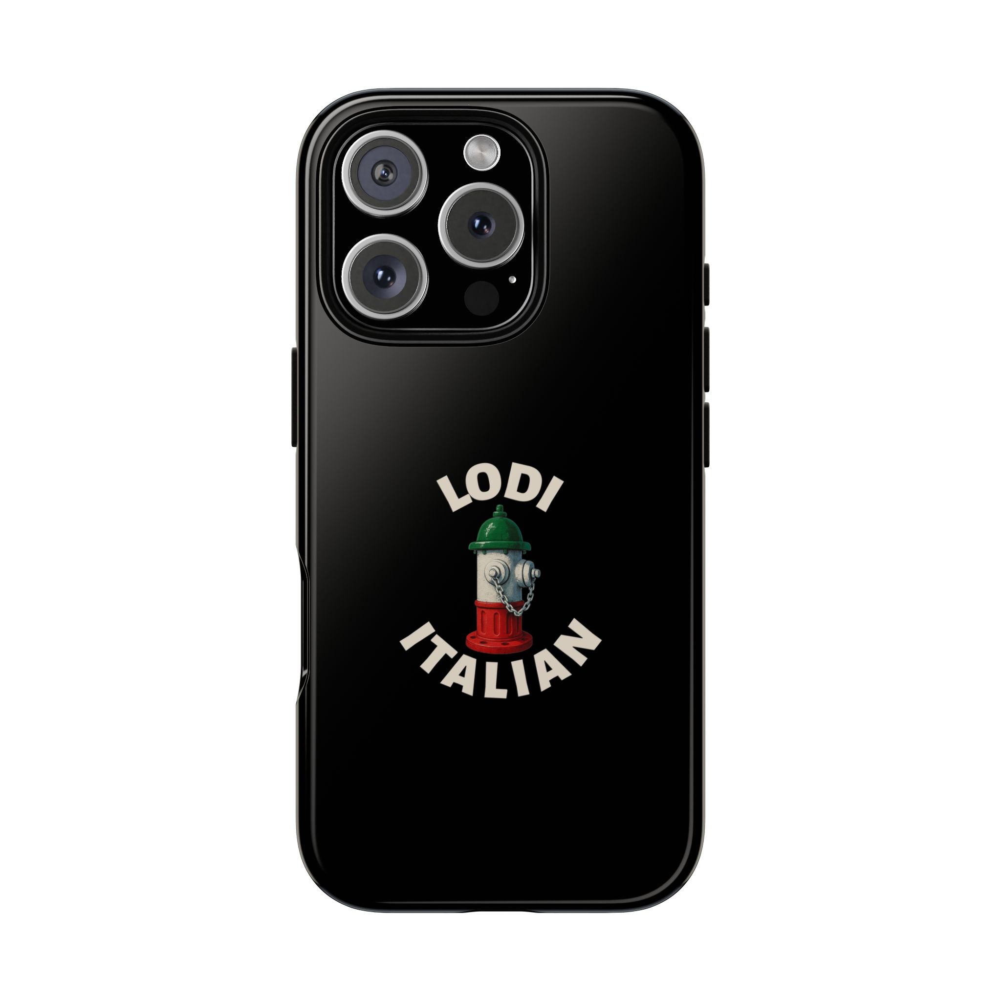 Lodi Italian Black Phone Case, Tough Cases for iPhone, Gift for Italians, Stylish Phone Cover, Unique Phone Accessory