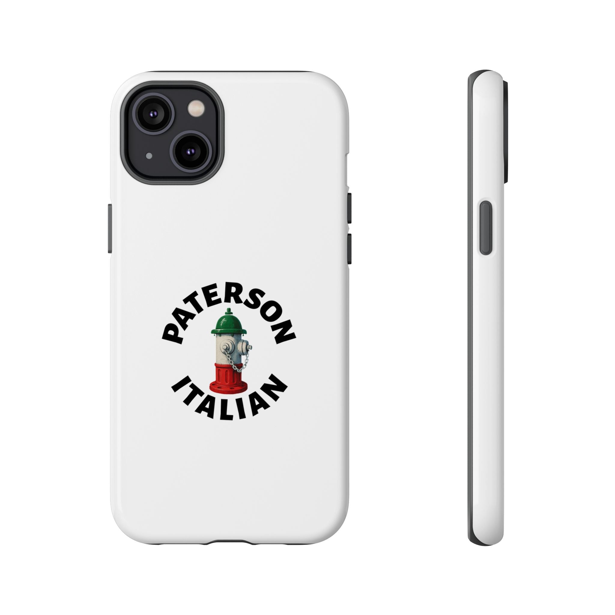Paterson Italian White Phone Case, Urban Style Phone Cover, Tough Smartphone Case, Gift for Italian Heritage, Fun Streetwear Accessories