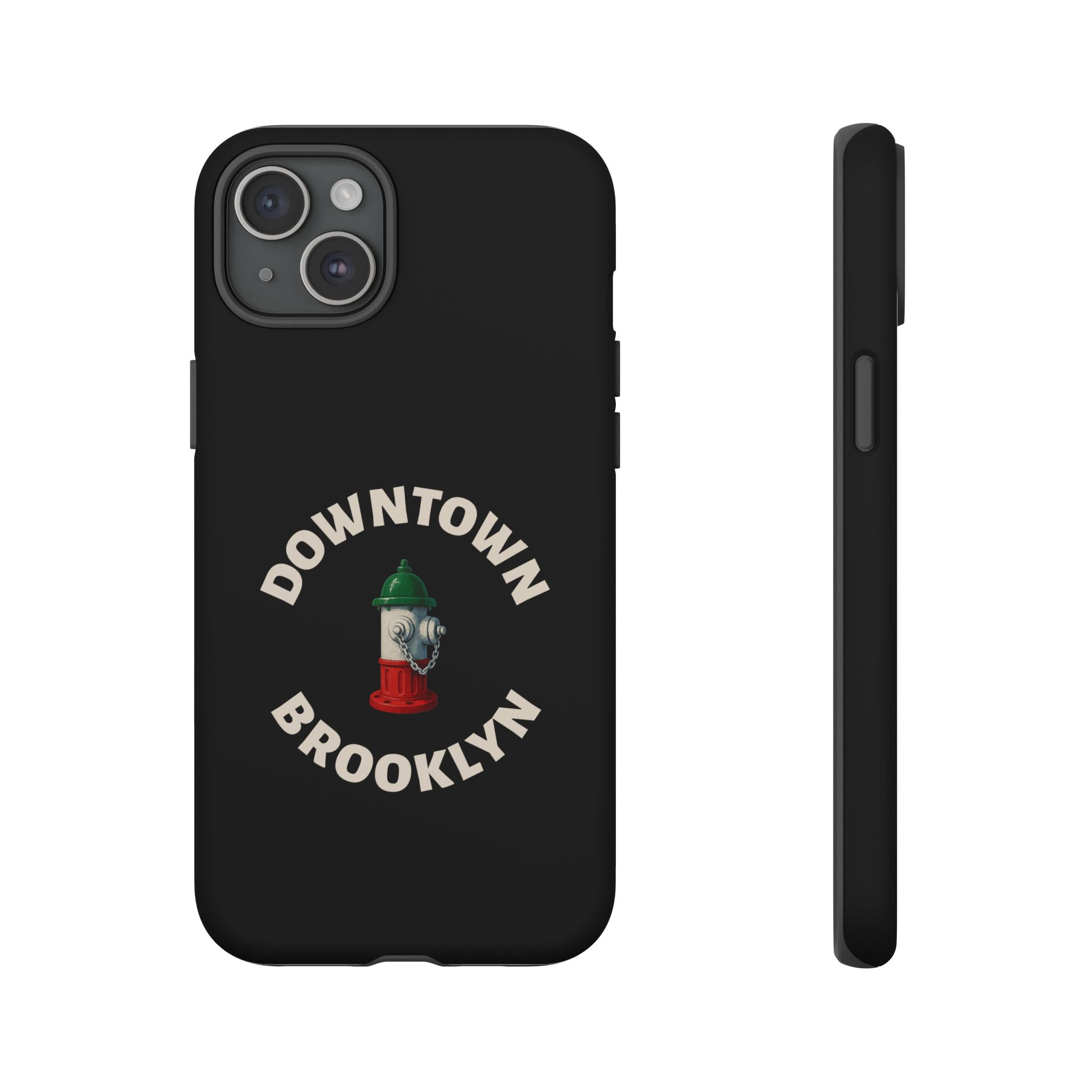 Downtown Brooklyn Black Phone Case, Tough Cases for iPhone, Gift for Italians, Stylish Phone Cover, Unique Phone Accessory