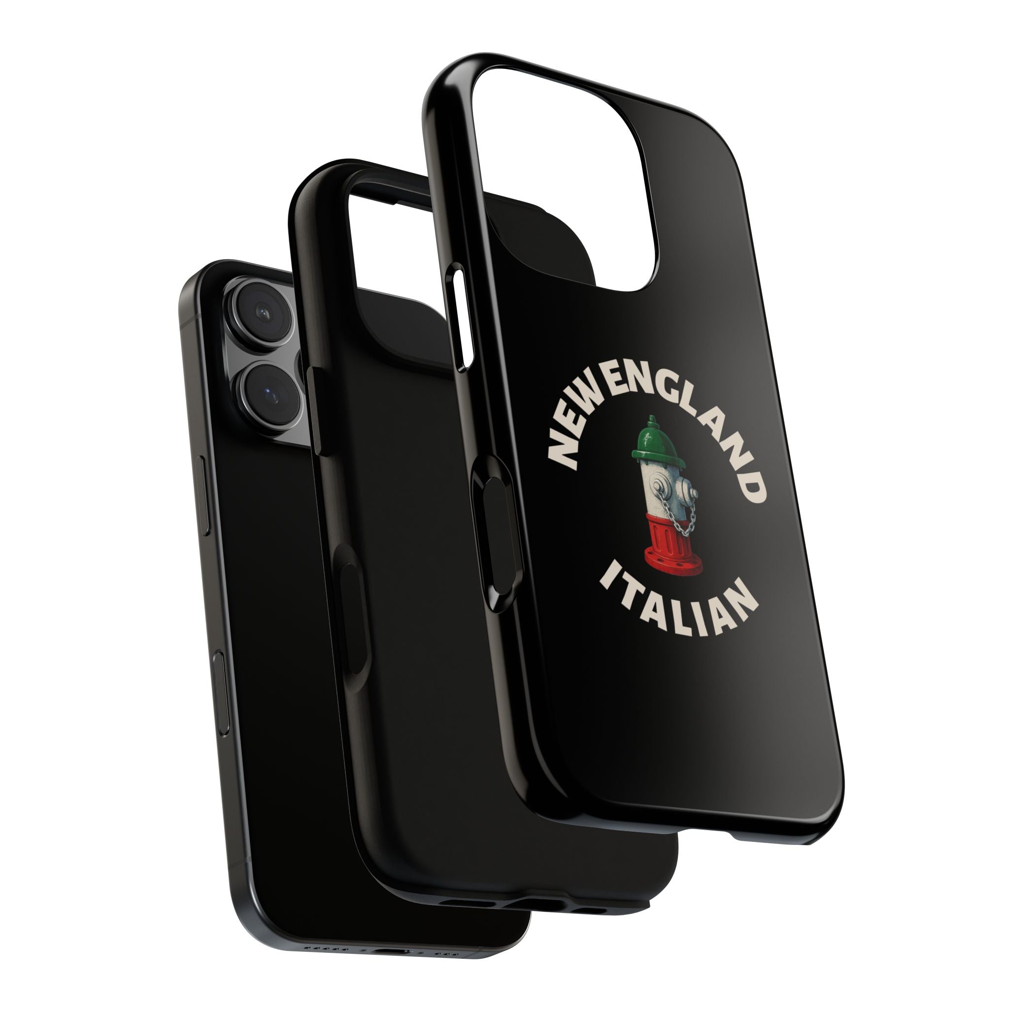 New England Italian Black Phone Case, Tough Cases for iPhone, Gift for Italians, Stylish Phone Cover, Unique Phone Accessory