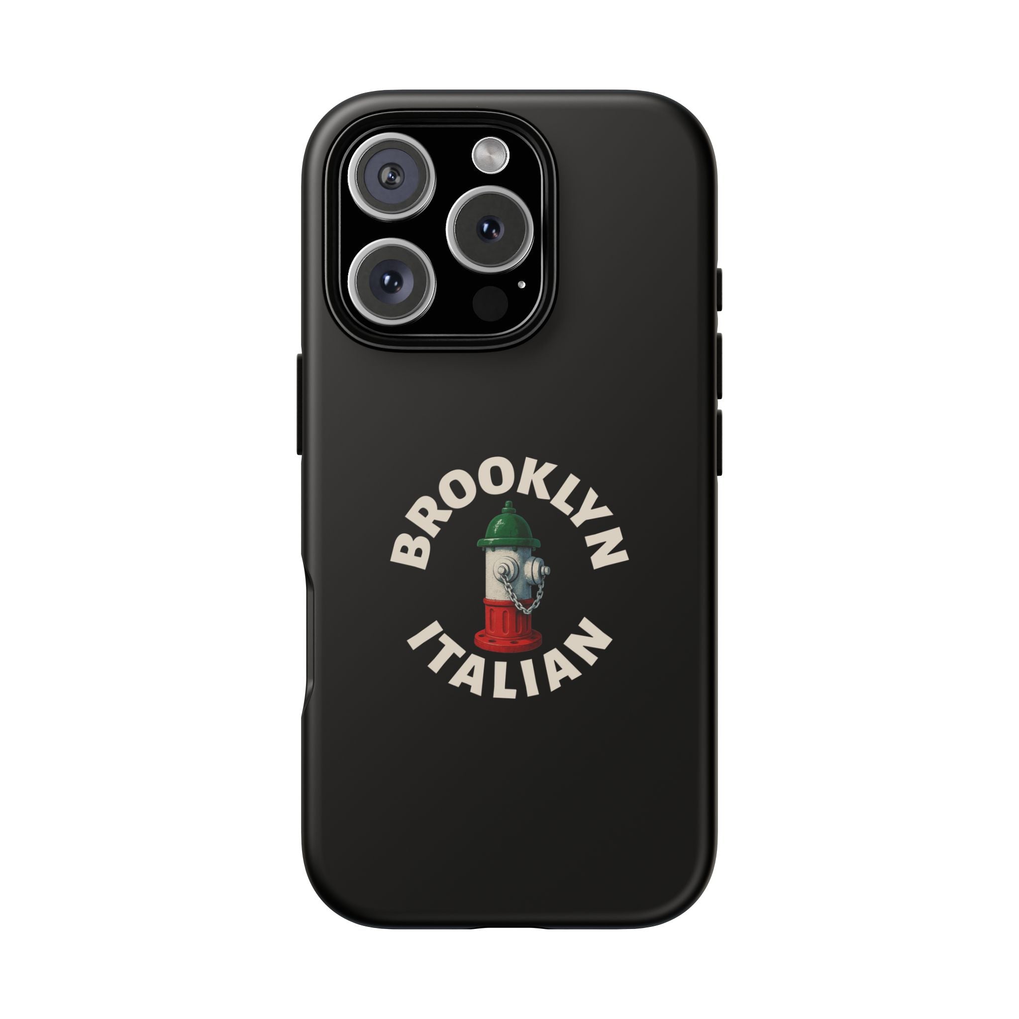 Brooklyn Italian Black Phone Case, Tough Cases for iPhone, Gift for Italians, Stylish Phone Cover, Unique Phone Accessory