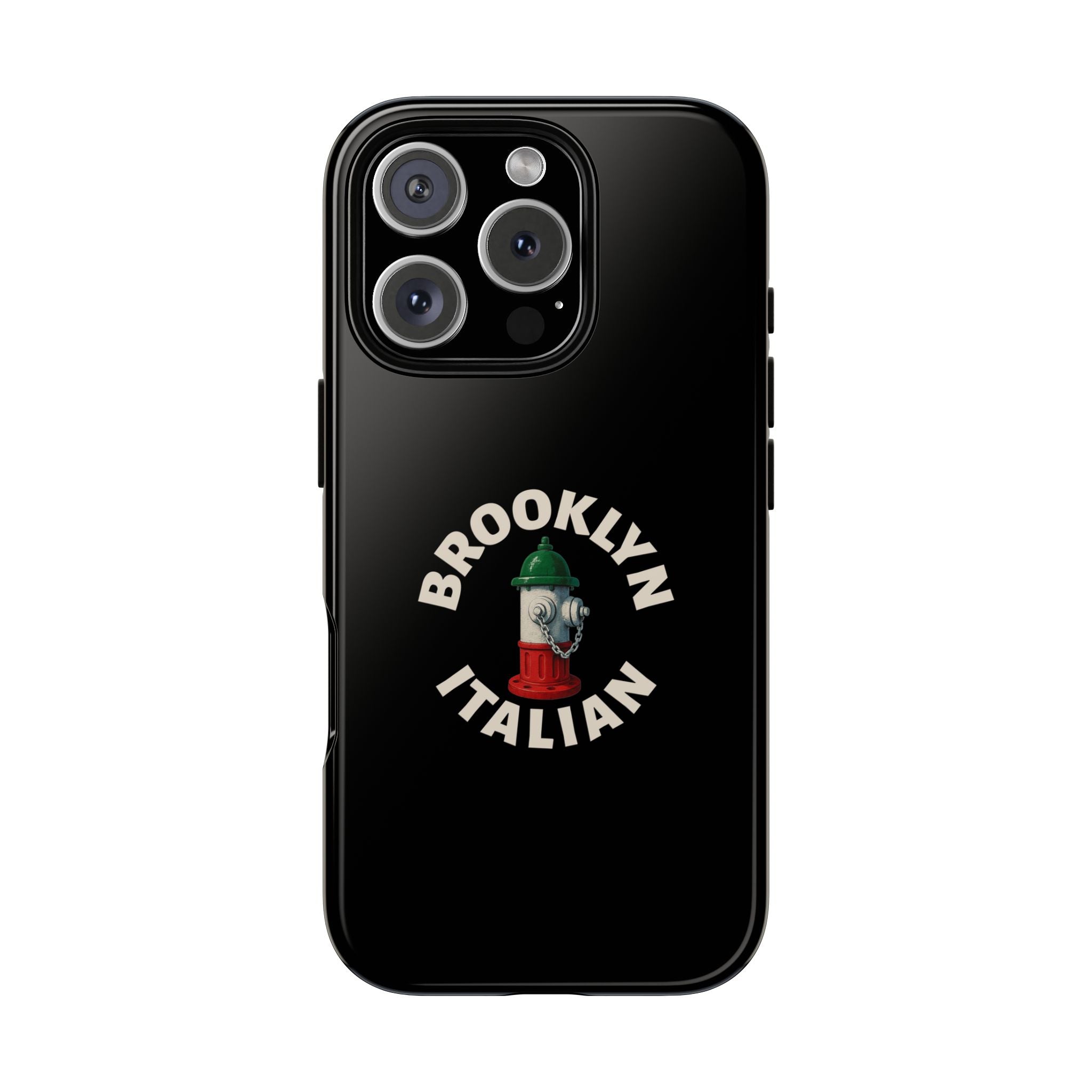 Brooklyn Italian Black Phone Case, Tough Cases for iPhone, Gift for Italians, Stylish Phone Cover, Unique Phone Accessory