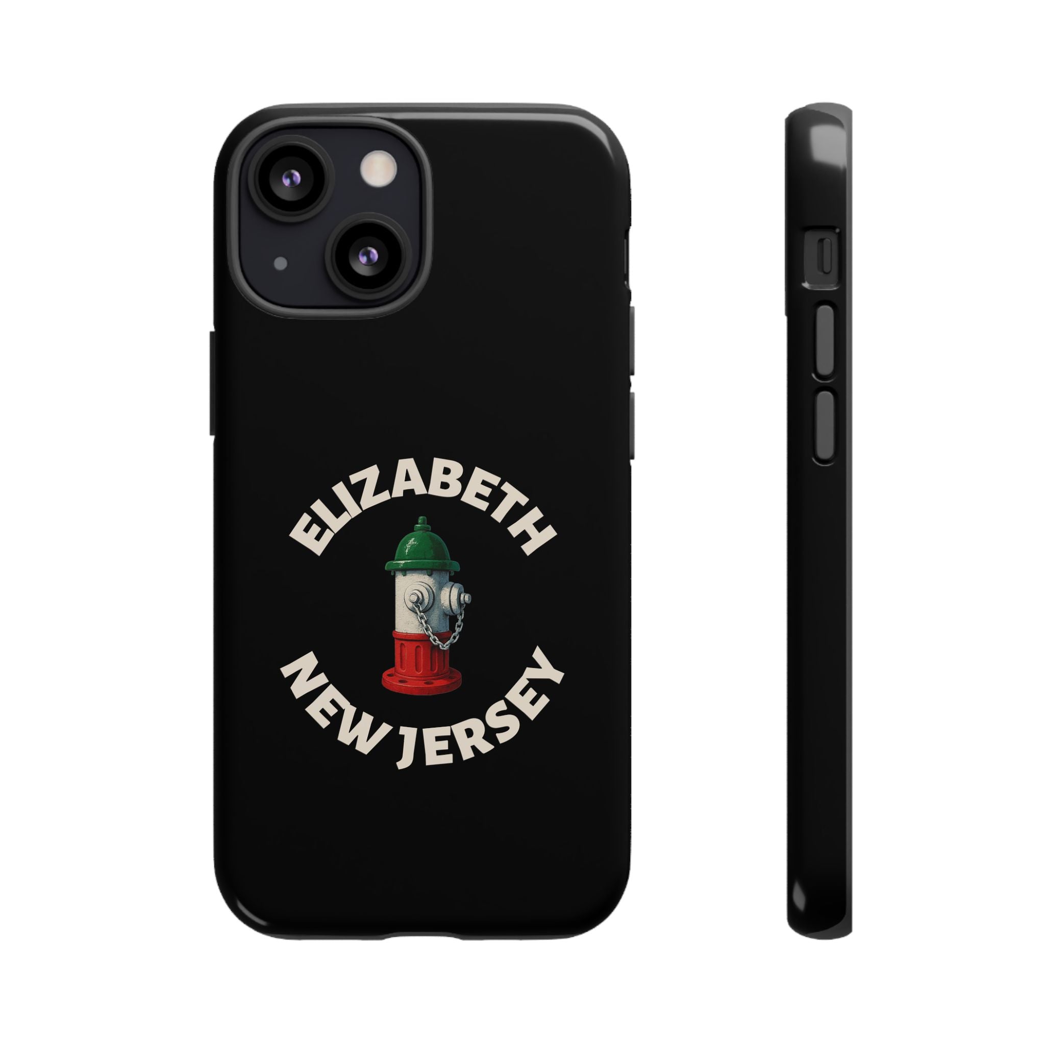 Elizabeth New Jersey Black Phone Case, Tough Cases for iPhone, Gift for Italians, Stylish Phone Cover, Unique Phone Accessory
