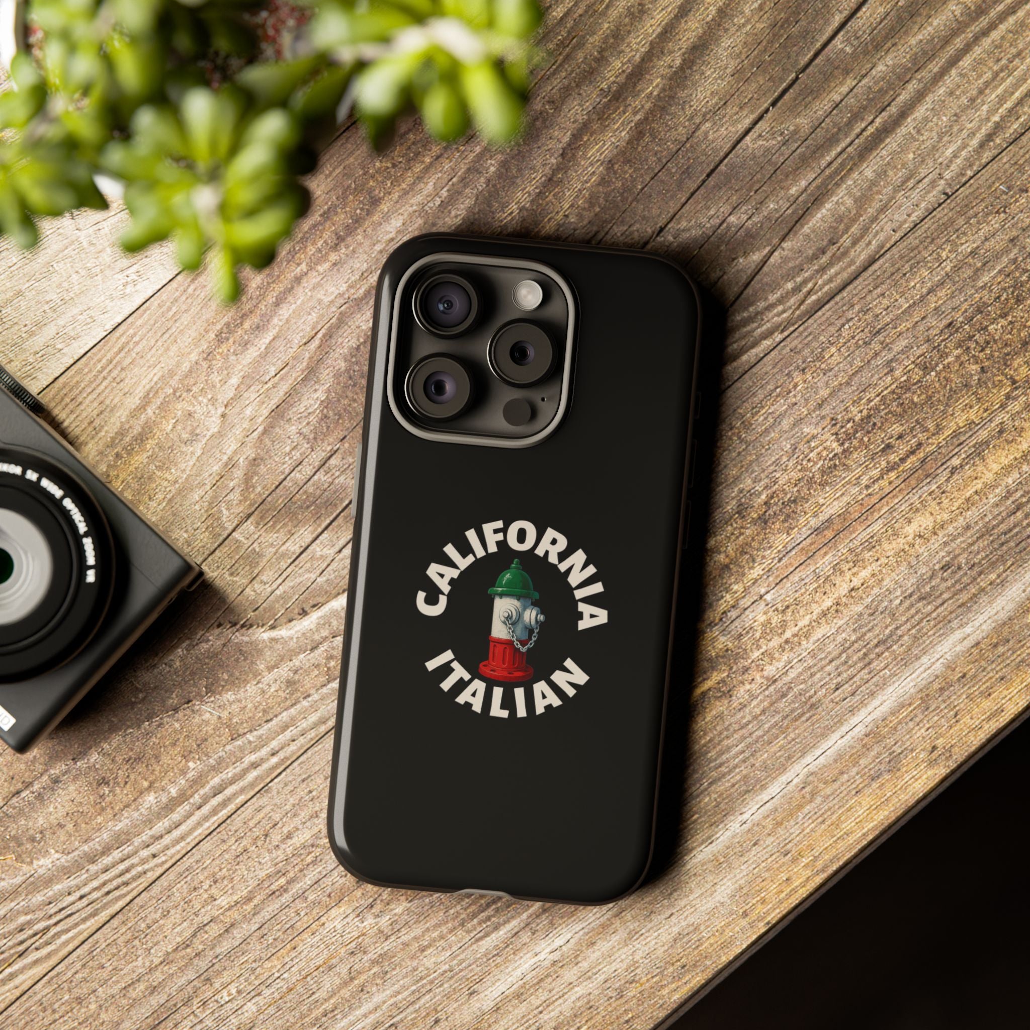 California Italian Black Phone Case, Tough Cases for iPhone, Gift for Italians, Stylish Phone Cover, Unique Phone Accessory