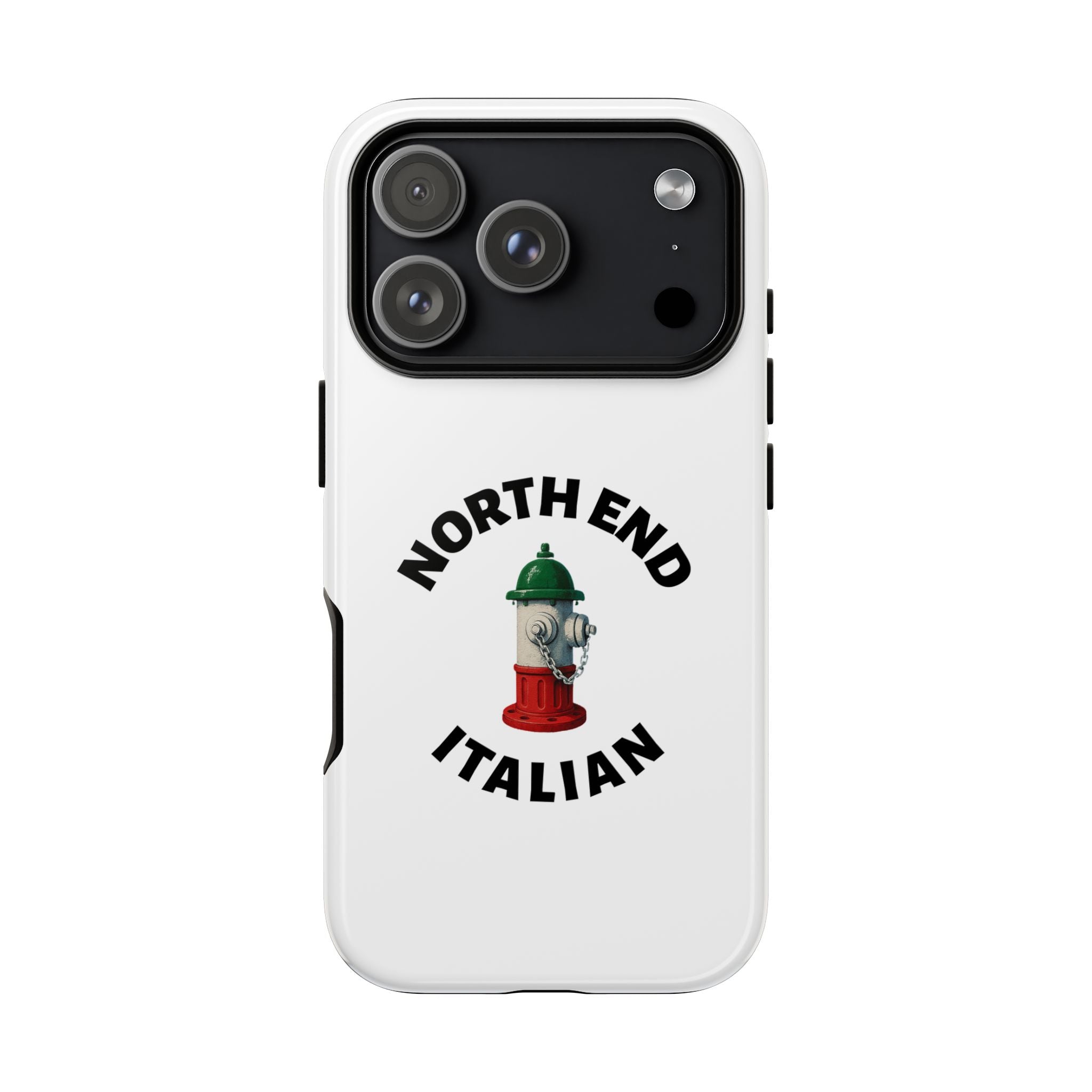 North End Italian White Phone Case, Urban Style Phone Cover, Tough Smartphone Case, Gift for Italian Heritage, Fun Streetwear Accessories
