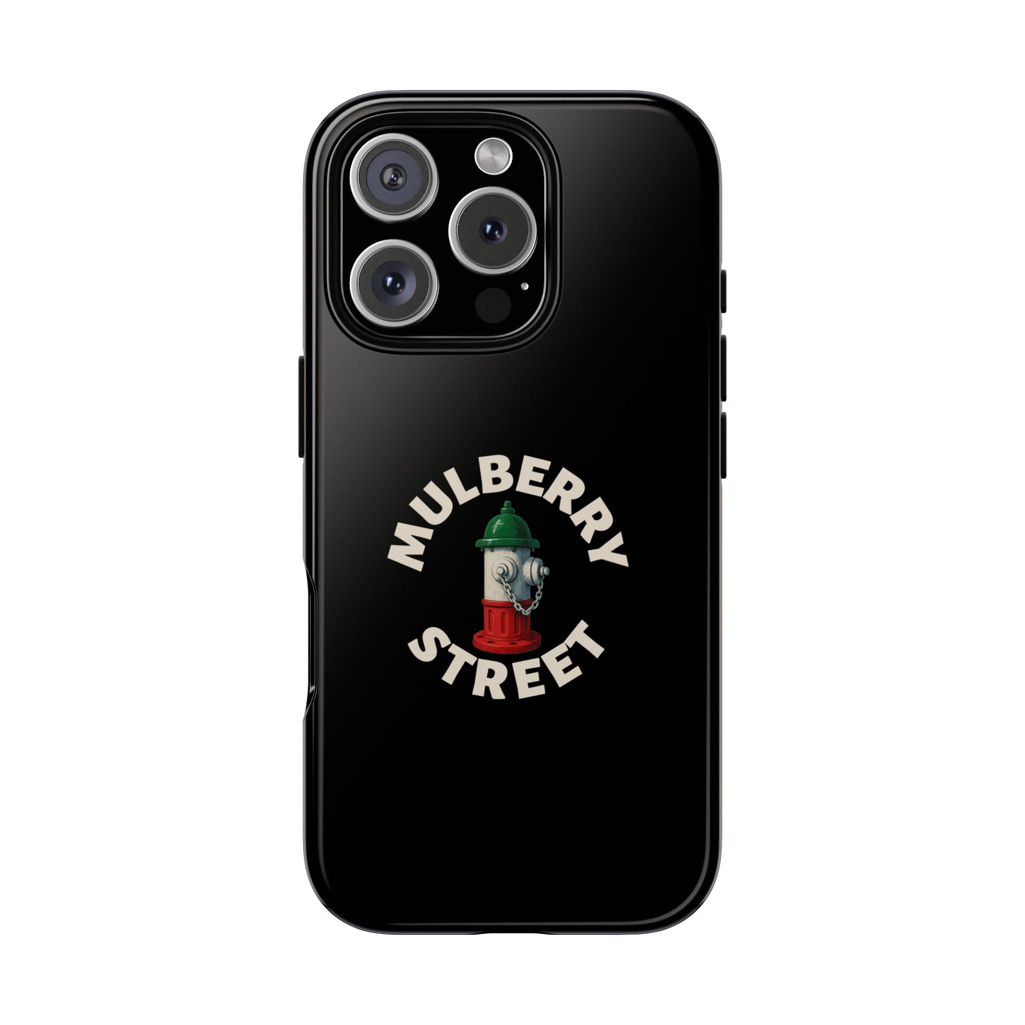 Mulberry Street Black Phone Case, Tough Cases for iPhone, Gift for Italians, Stylish Phone Cover, Unique Phone Accessory