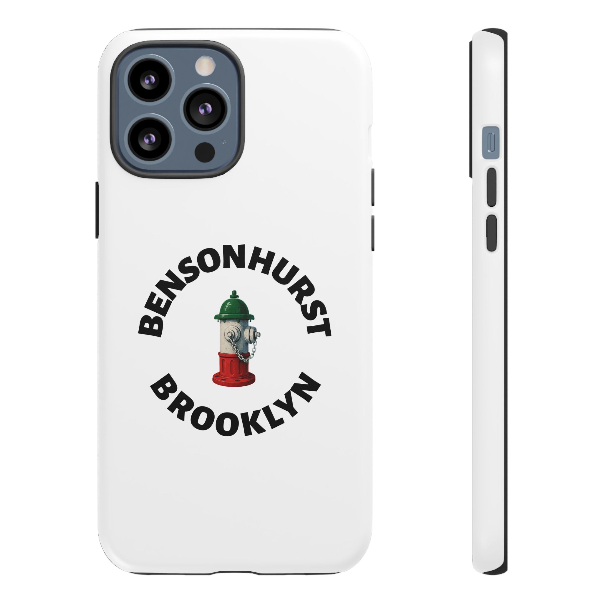 Bensonhurst Brooklyn White Phone Case, Urban Style Phone Cover, Tough Smartphone Case, Gift for Italian Heritage, Fun Streetwear Accessories