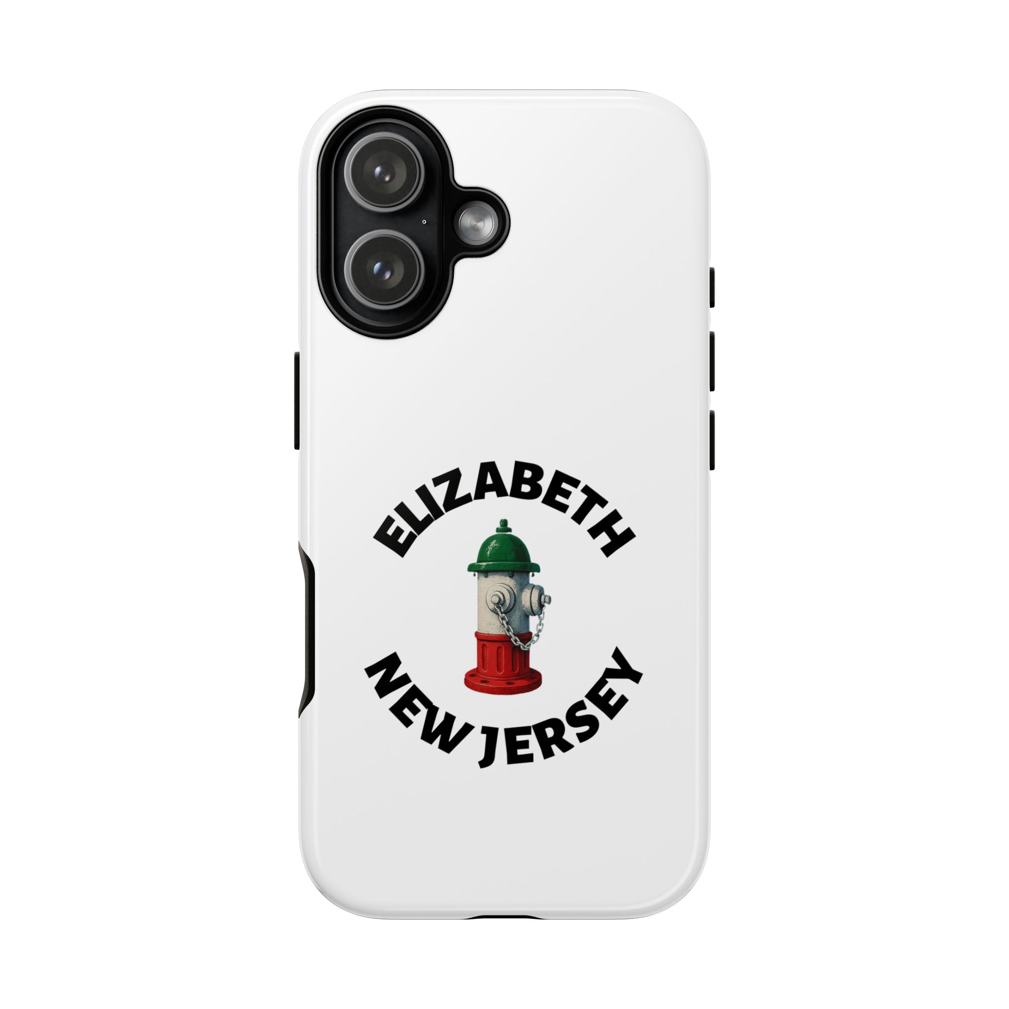 Elizabeth New Jersey White Phone Case, Urban Style Phone Cover, Tough Smartphone Case, Gift for Italian Heritage, Fun Streetwear Accessories