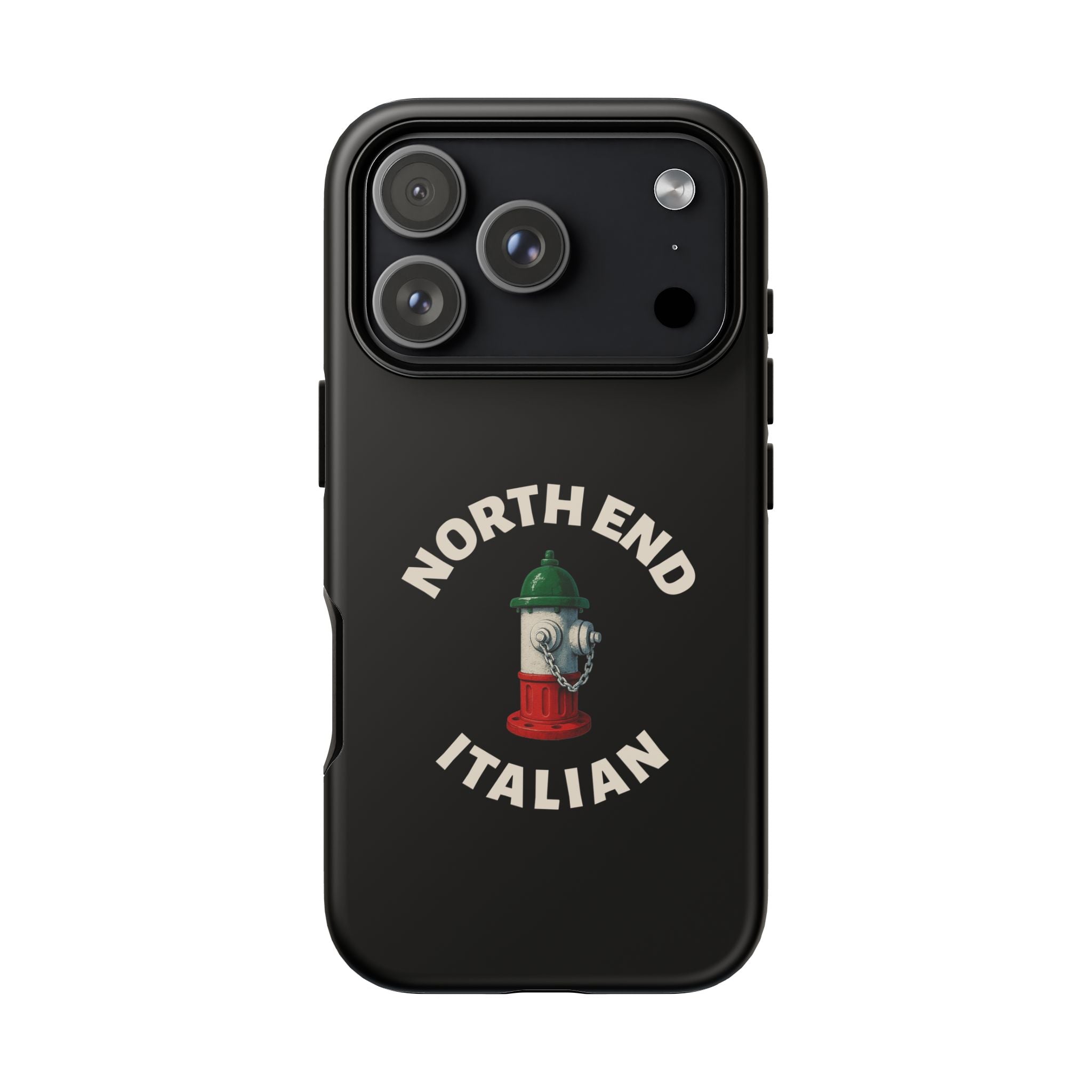 North End Italian Black Phone Case, Tough Cases for iPhone, Gift for Italians, Stylish Phone Cover, Unique Phone Accessory