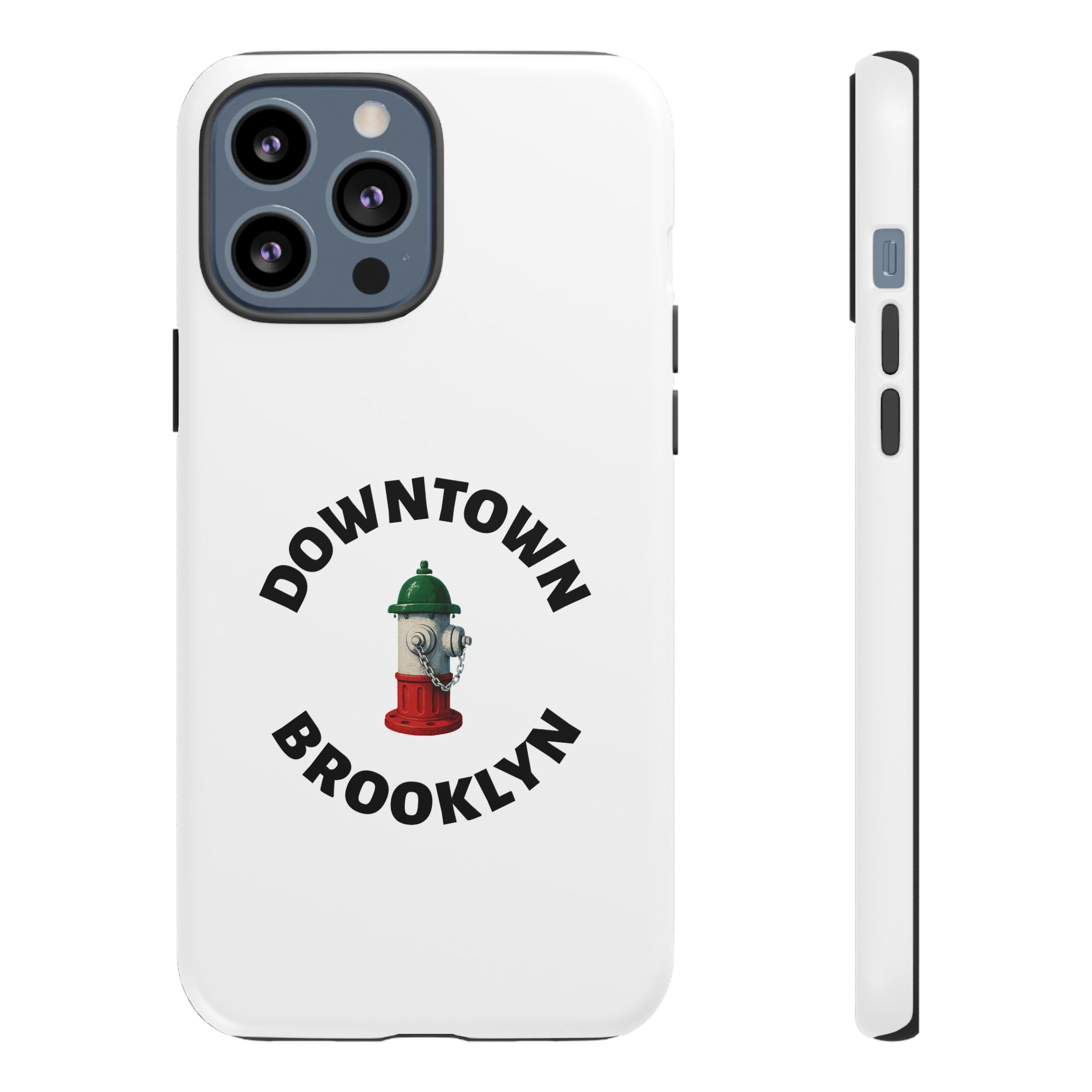 Downtown Brooklyn White Phone Case, Urban Style Phone Cover, Tough Smartphone Case, Gift for Italian Heritage, Fun Streetwear Accessories